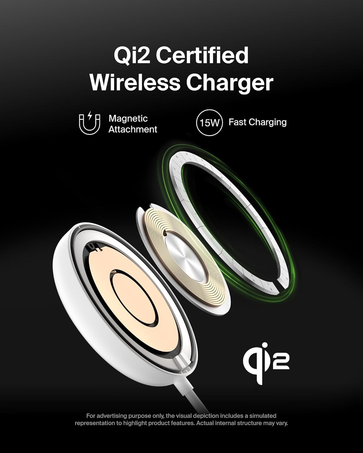 Thumbnail 1 de Belkin Magnetic Wireless Charging Pad 15W with Pop-Up Stand – MagSafe-Compatible Qi2 Charger