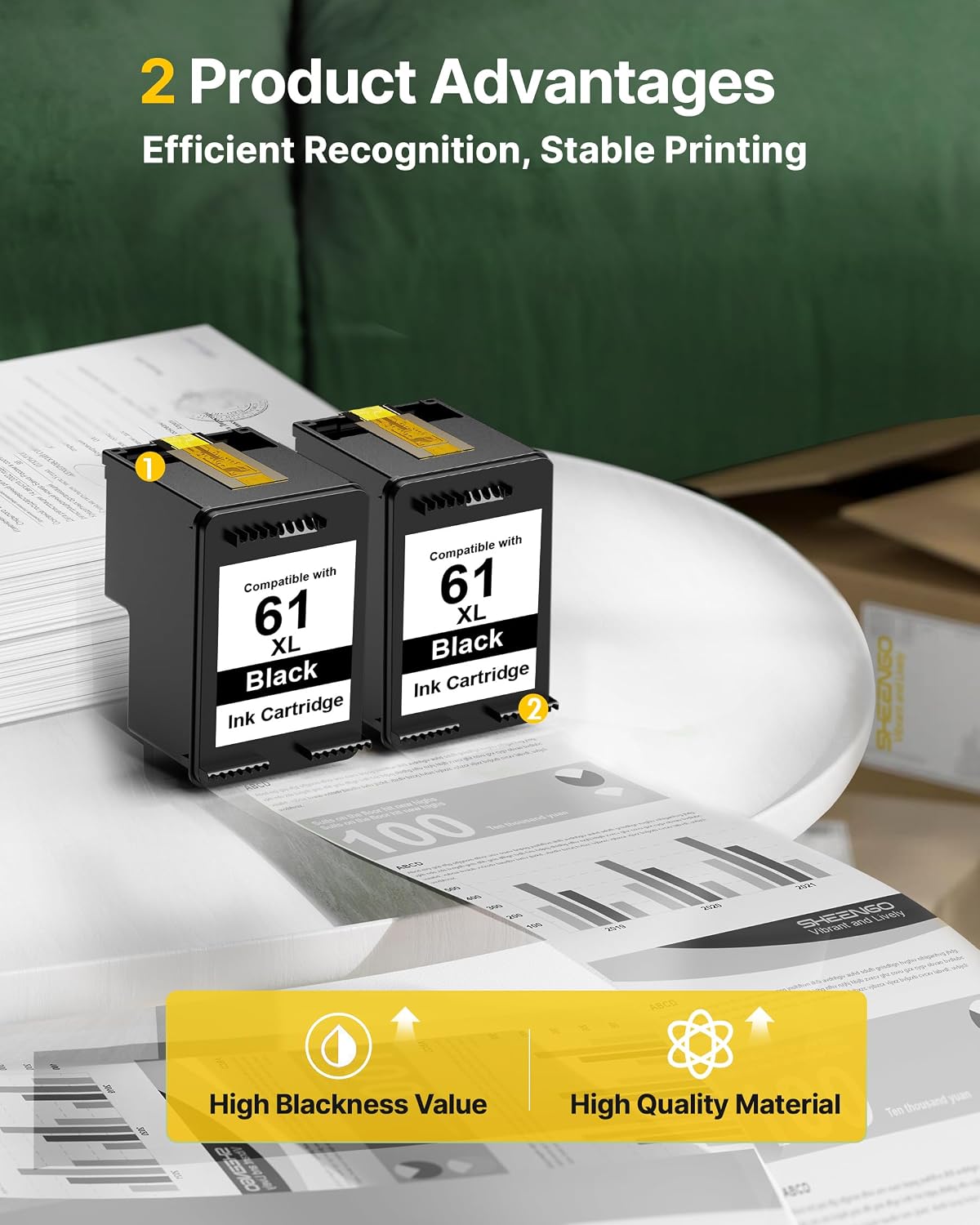 Thumbnail 4 de HP-Compatible Black Ink Cartridge, 61XL