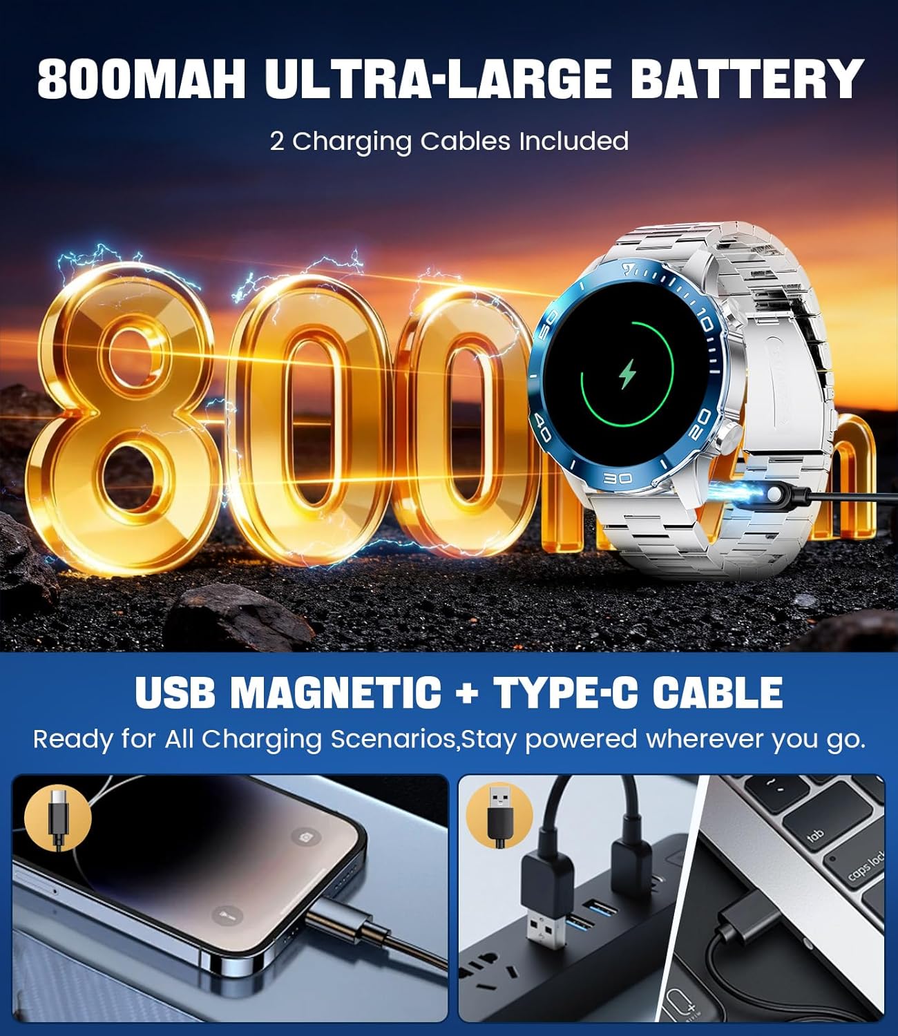 Thumbnail 4 de LIGE Montre Connectée Homme 1.43" AMOLED