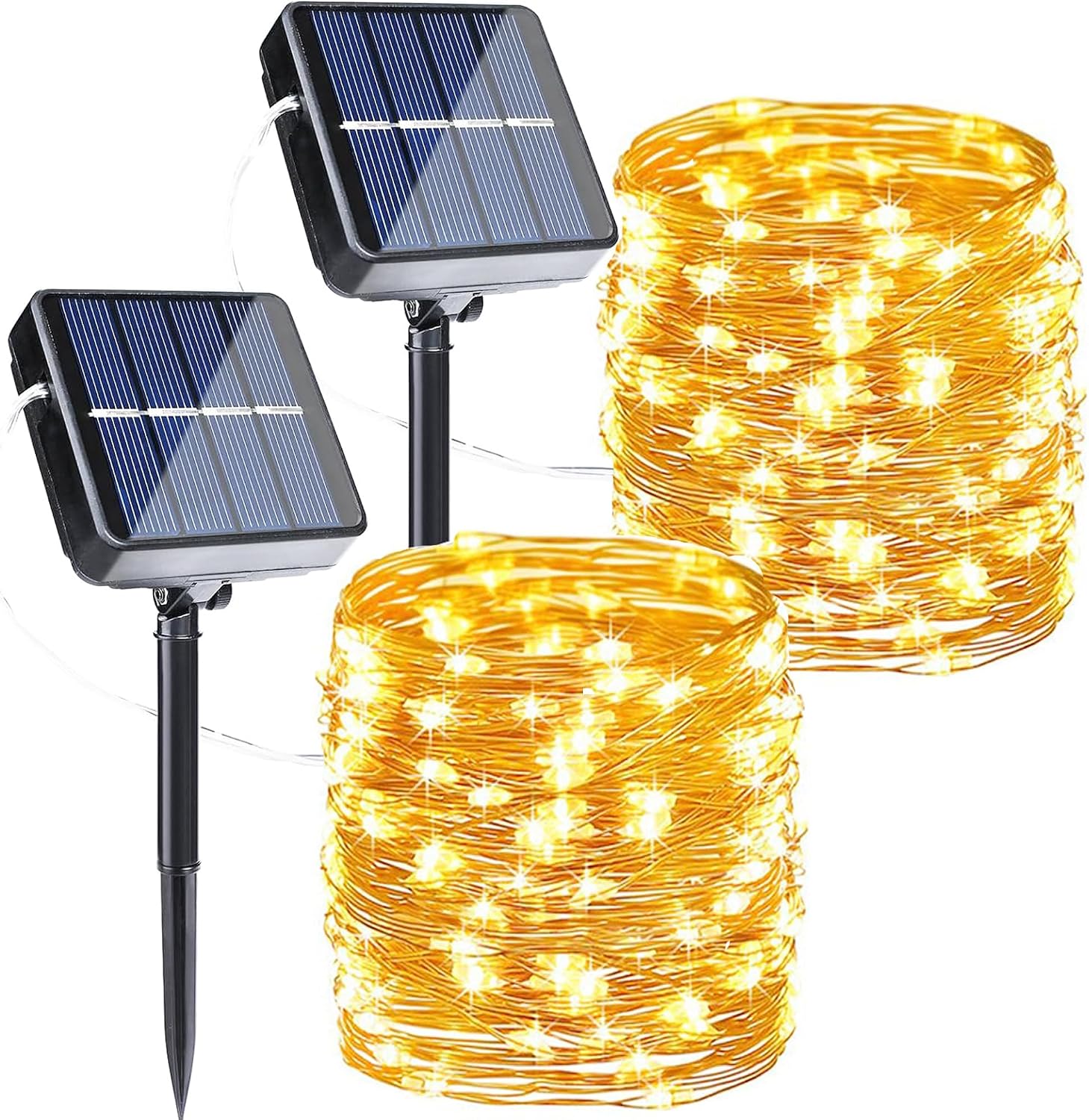 Detalle de Joomer 95-S120-T02-G Solar Fairy Lights, 2-Pack, 240 Warm-White LEDs