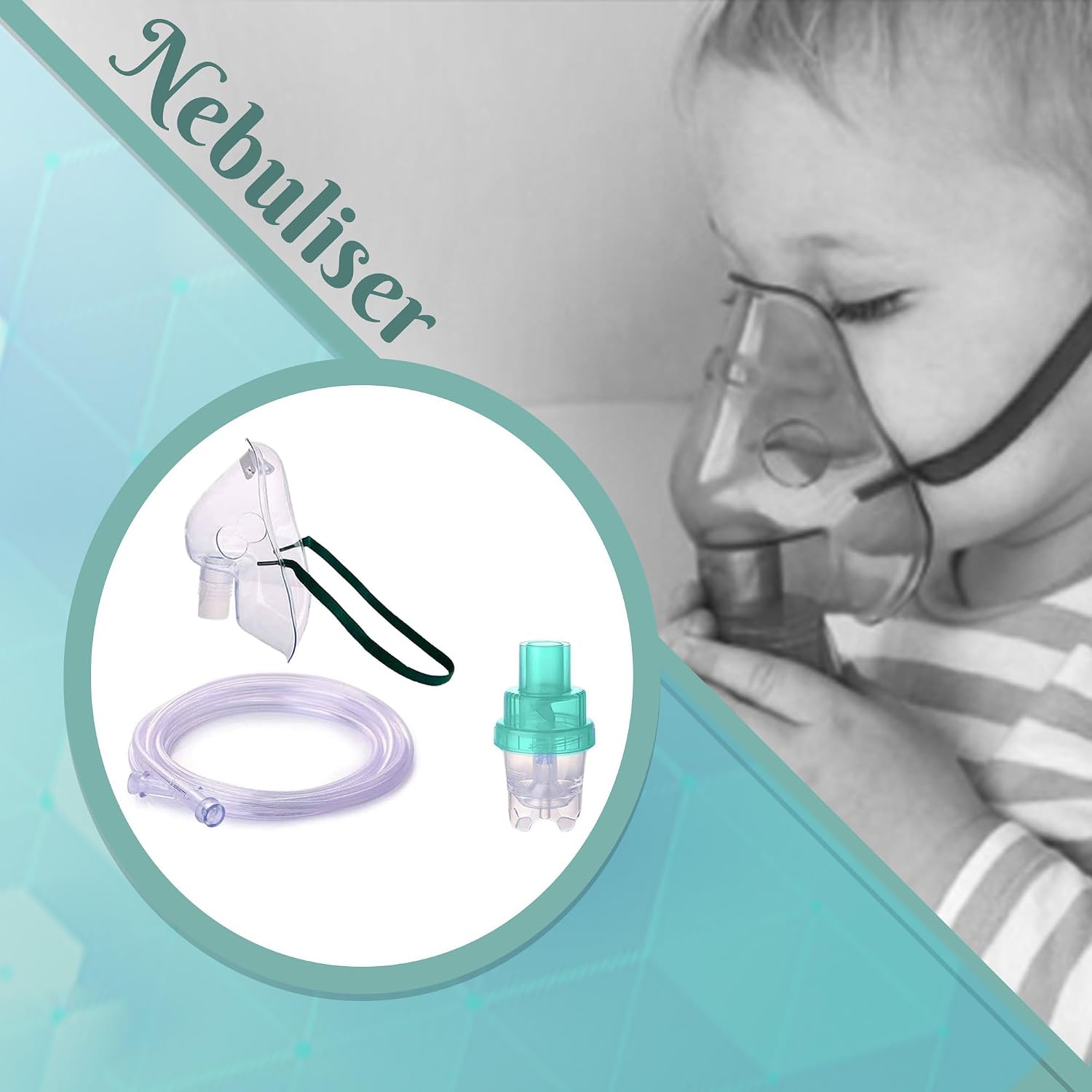 Detalle 2 de Wonder Care Nebuliser Kit for Children (Pack of 2) – Nebuliser Mask, Soft Tubing & Vaporiser Cup