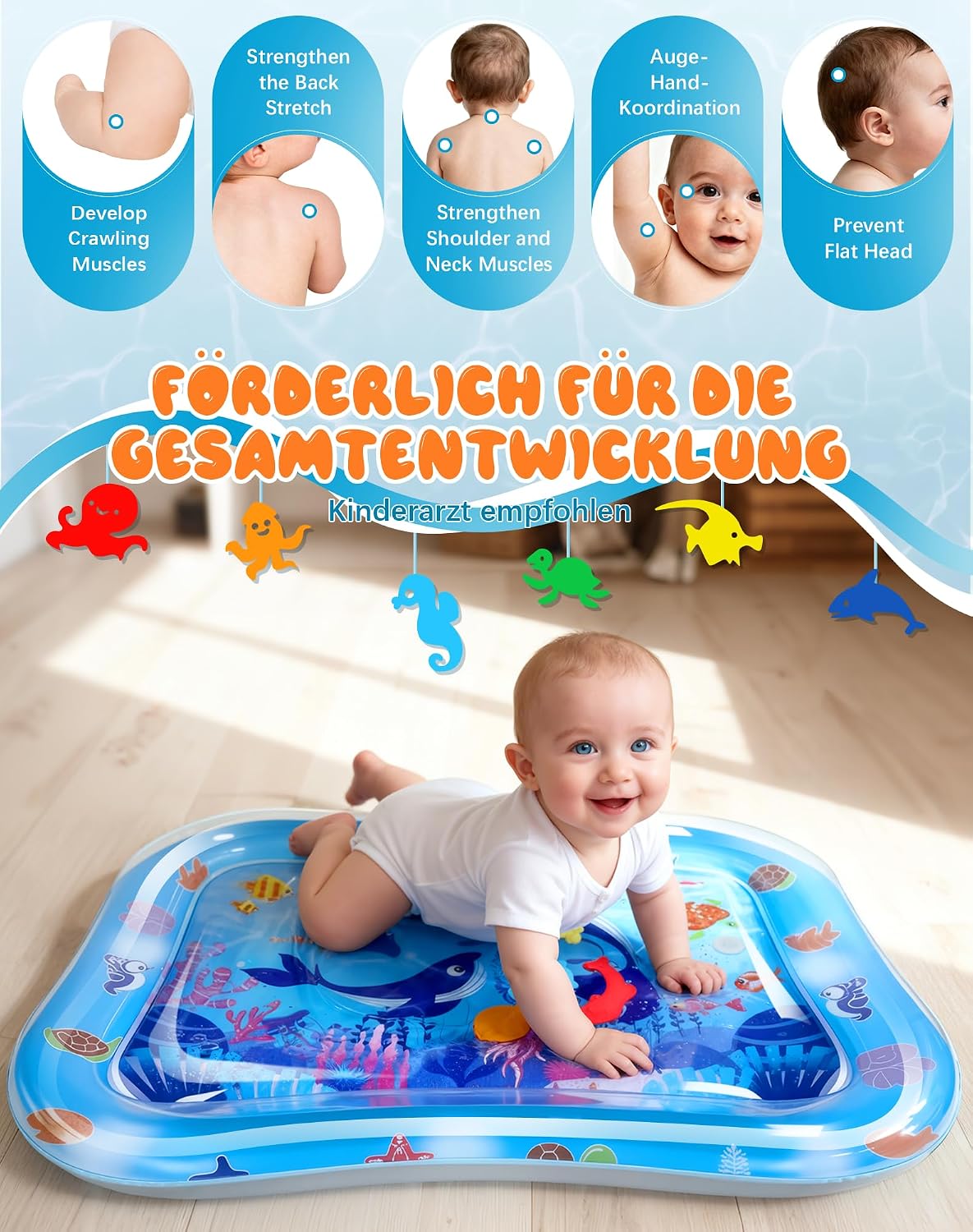 Thumbnail 3 de Wincany Wassermatte Baby Groß BPA Frei – Aquamatte für Bauchlage ab 3 Monaten