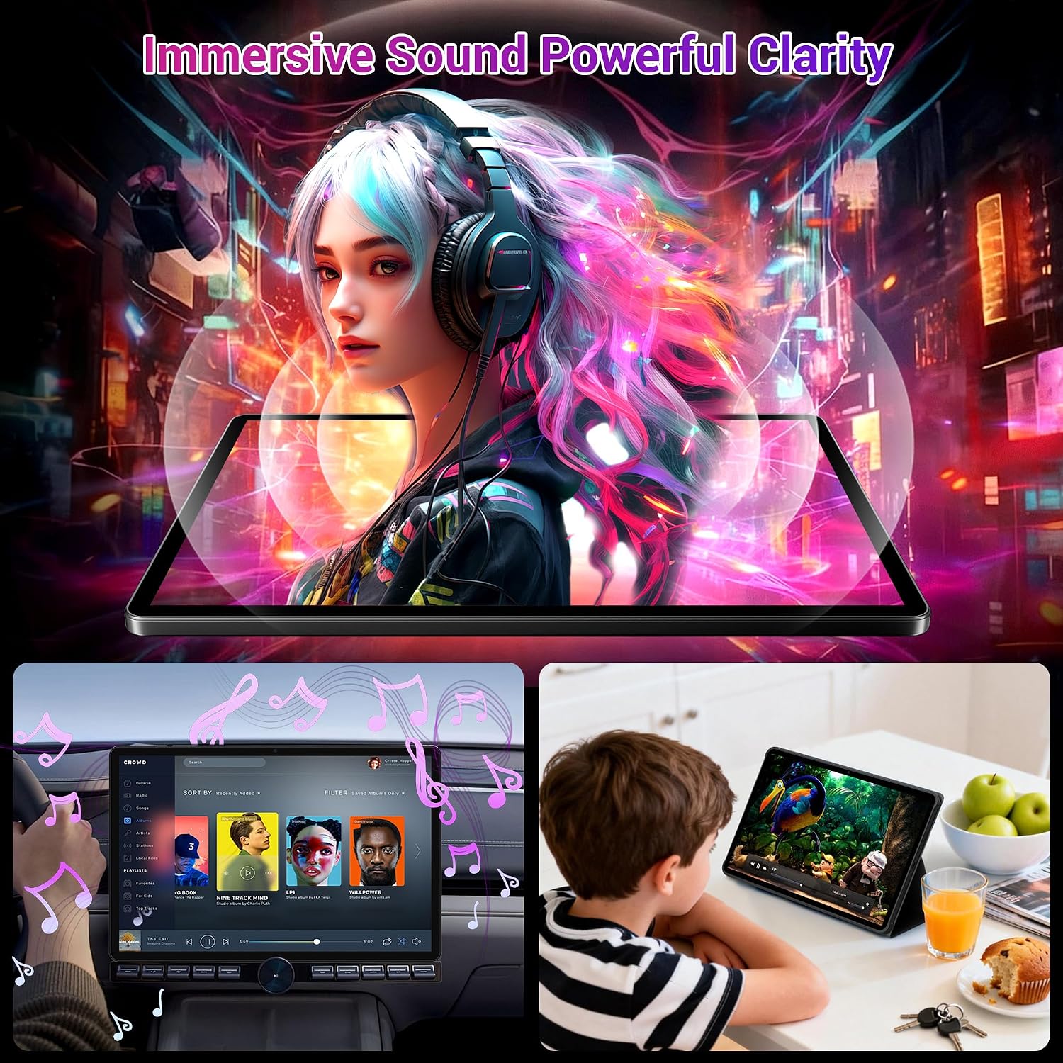 Thumbnail 6 de PIXGOOD 3K 13-Zoll Tablet mit Android 15, 36 GB RAM, 512 GB ROM, 2 TB Erweiterung – 4G LTE, WLAN, GPS, Quad-Lautsprecher