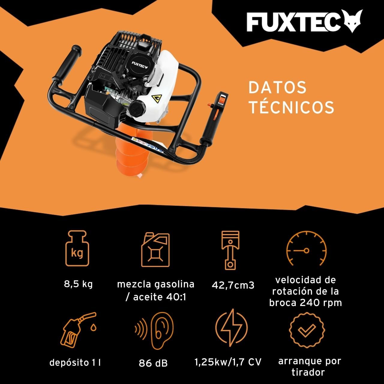 Detalle de FUXTEC FX-EB143ECO ahoyador 42,7 cm³