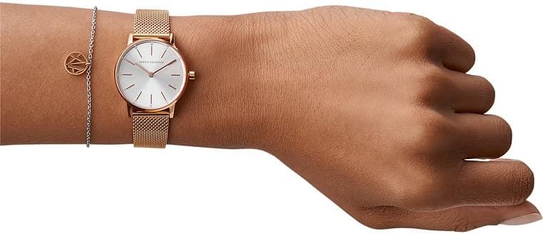 Thumbnail 4 de Armani Exchange Montre à Deux Aiguilles pour Femmes – Boîtier 28 mm, Bracelet Acier Inoxydable Doré Rose