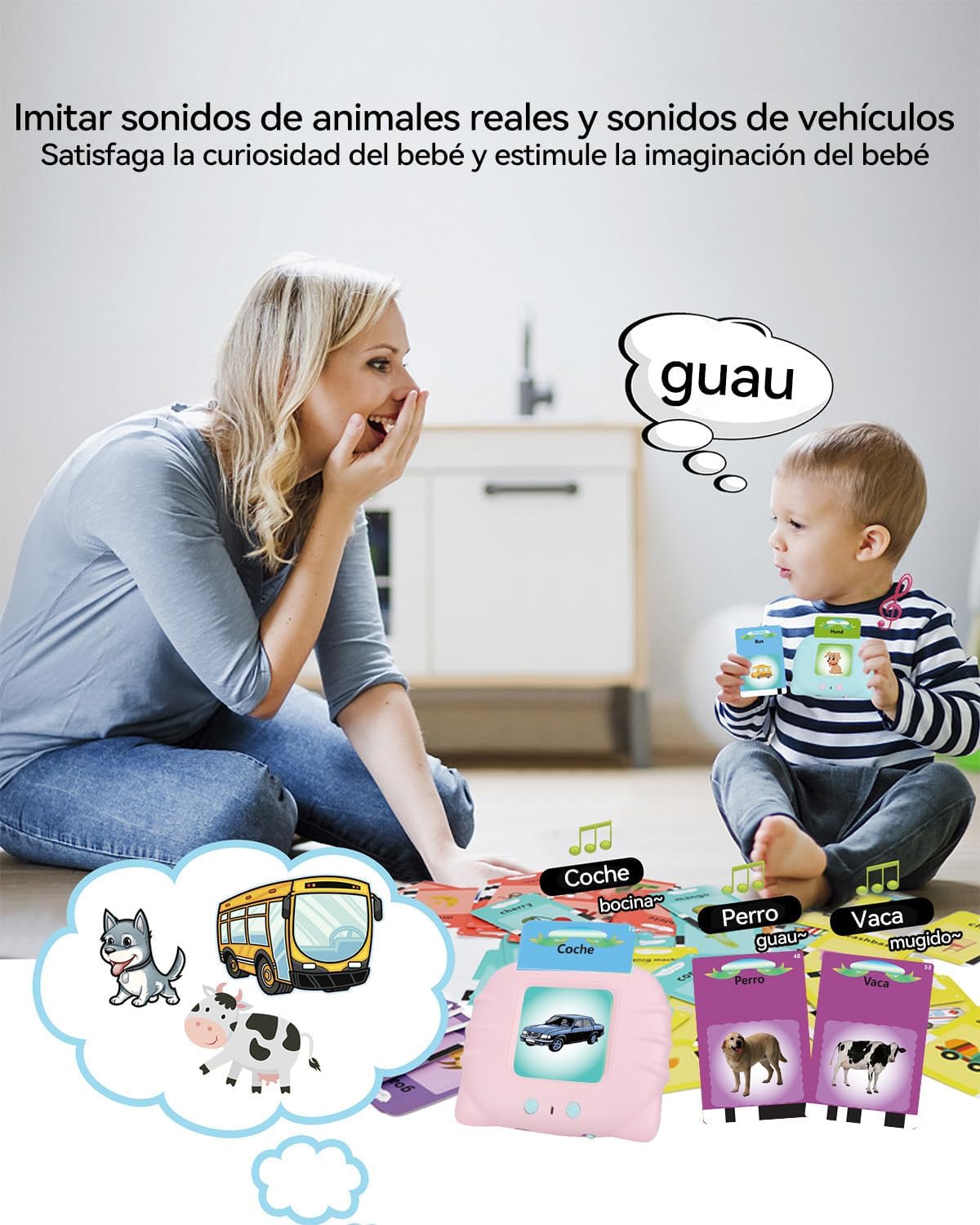 Thumbnail 2 de Tarjetas Flash Parlantes para niños Rosa 1–6 años