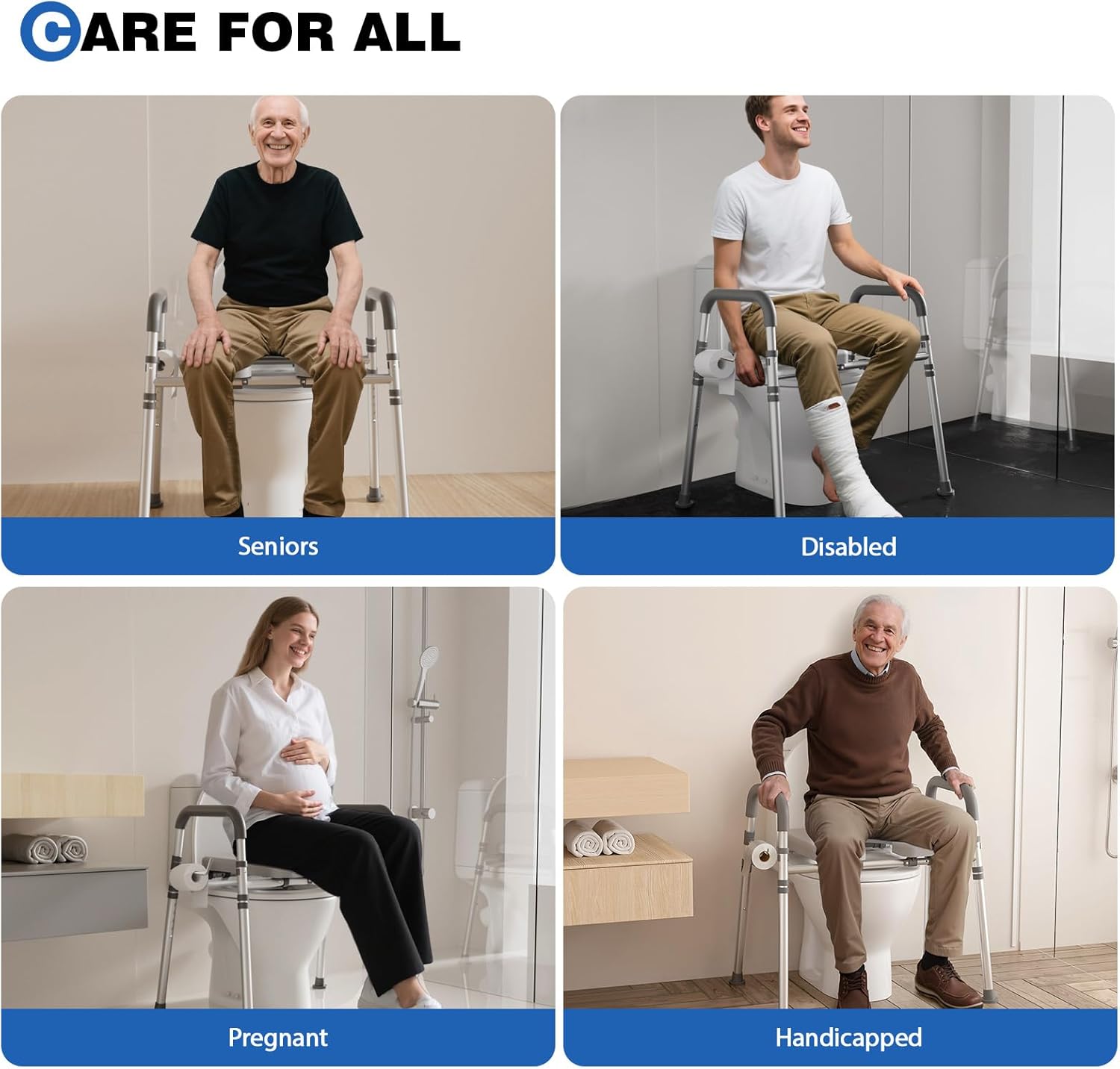 Thumbnail 6 de Loyoda Toilet Seat Riser with Handles: Adjustable, Stable, 400 lb Capacity
