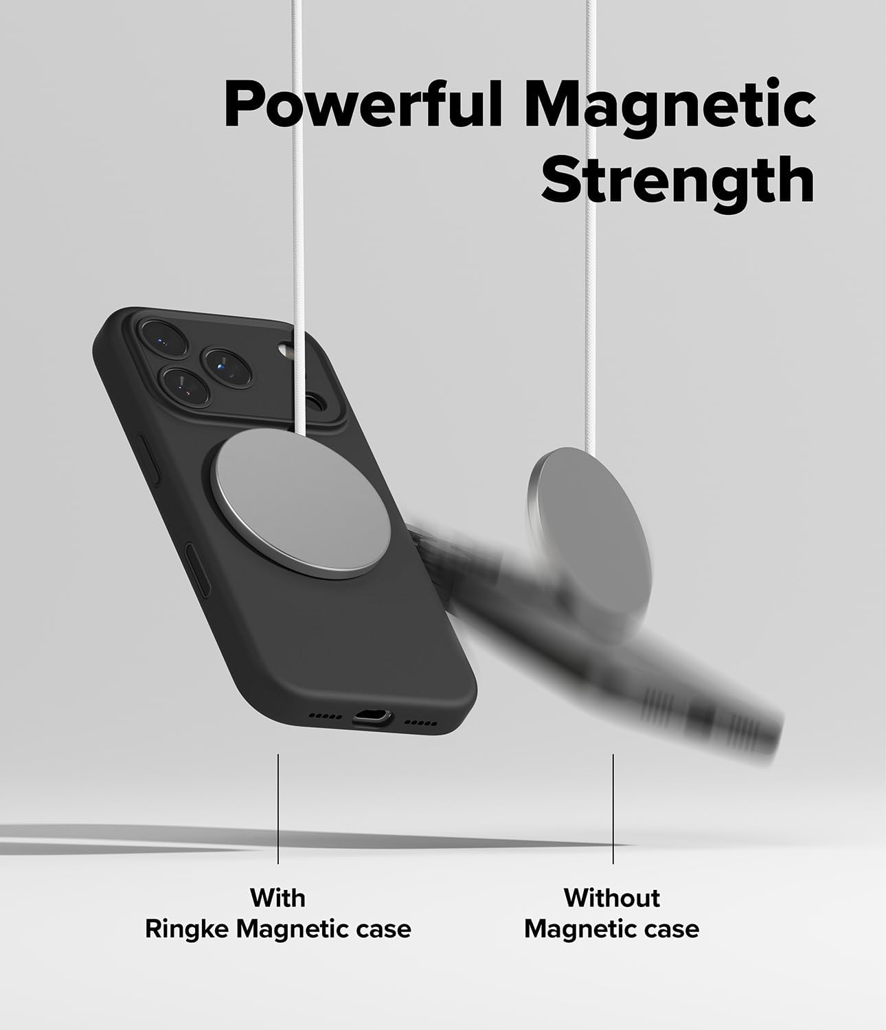 Detalle de Ringke Silicone Magnetic for iPhone 17 Pro Case – MagSafe compatible, Black