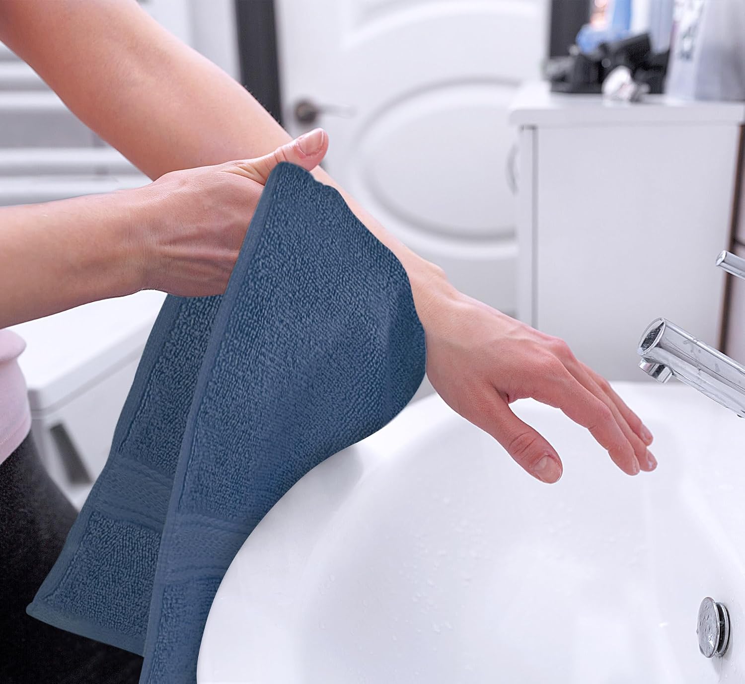 Detalle de Utopia Towels UT0737 Hand Towels, 6-Pack, 600 GSM Cotton, Navy