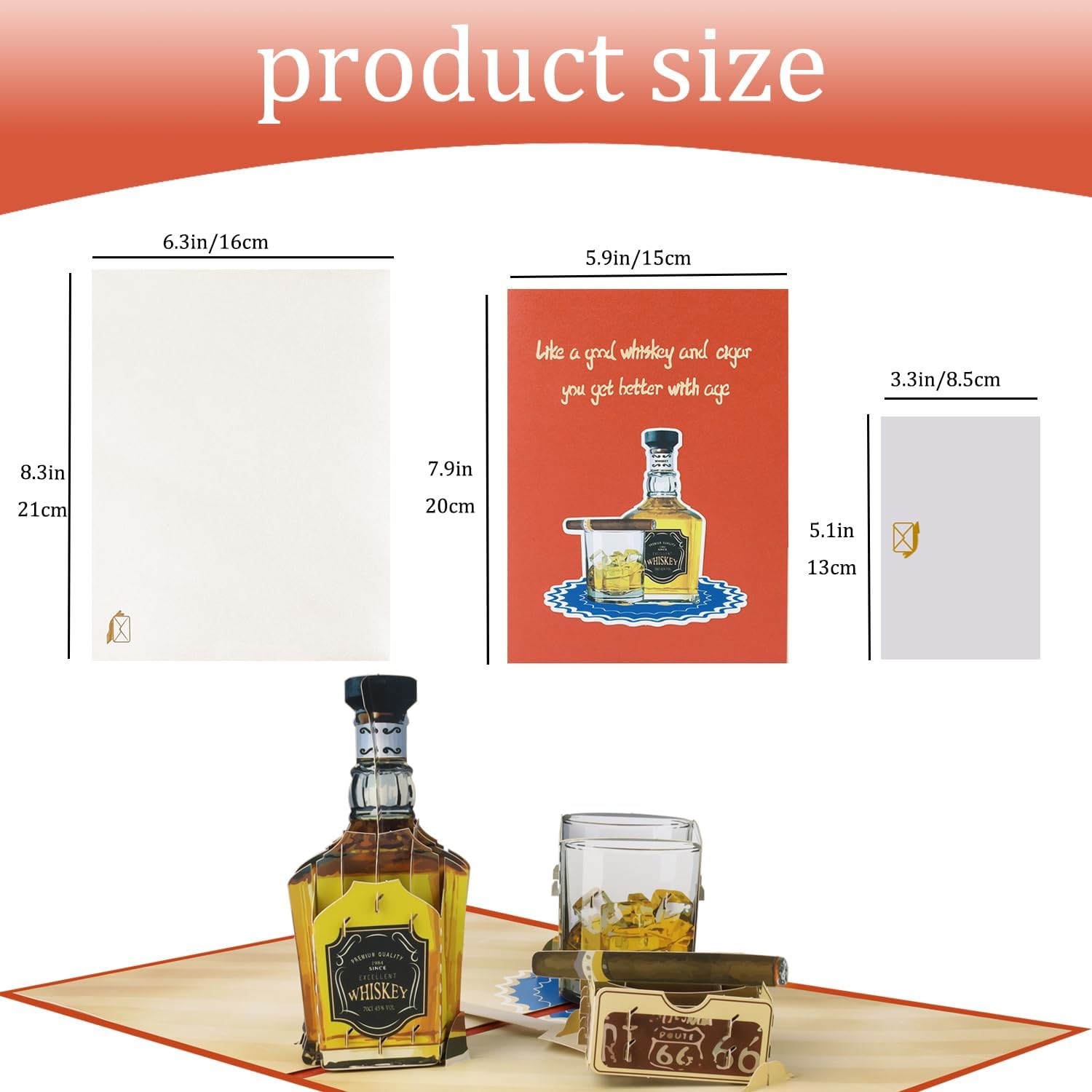 Thumbnail 6 de Magic Ants 3D Whiskey Birthday Card – A Vintage Route 66 Pop-Up for Whiskey Lovers