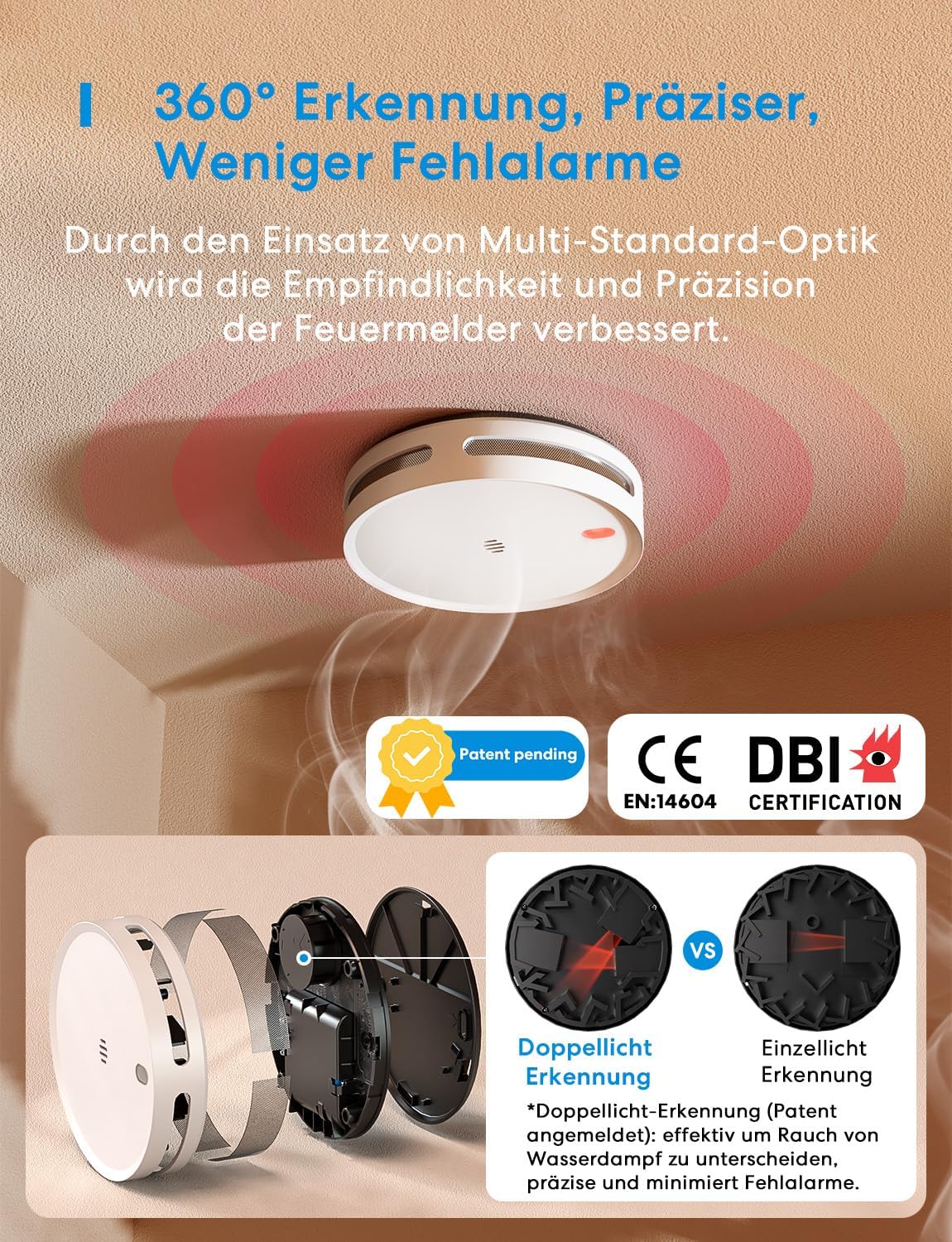Detalle 2 de Meross Smart Rauchmelder 3,3 cm đ