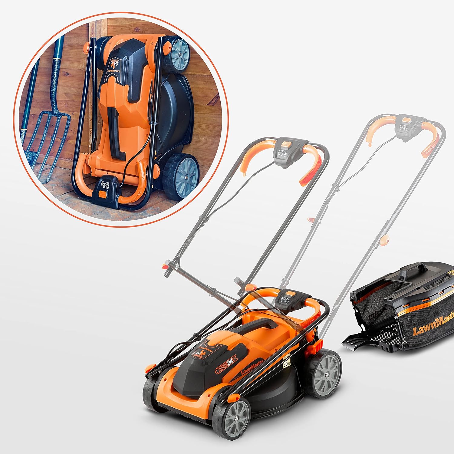 Detalle 2 de LawnMaster CLMF2434G Tagliaerba 34cm 24V