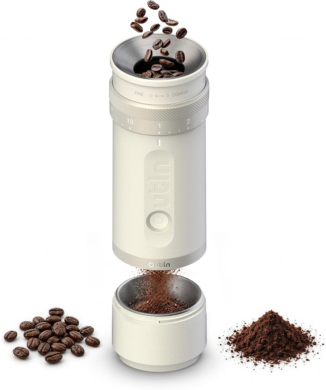 Detalle de OutIn Fino Portable Electric Grinder 28 settings