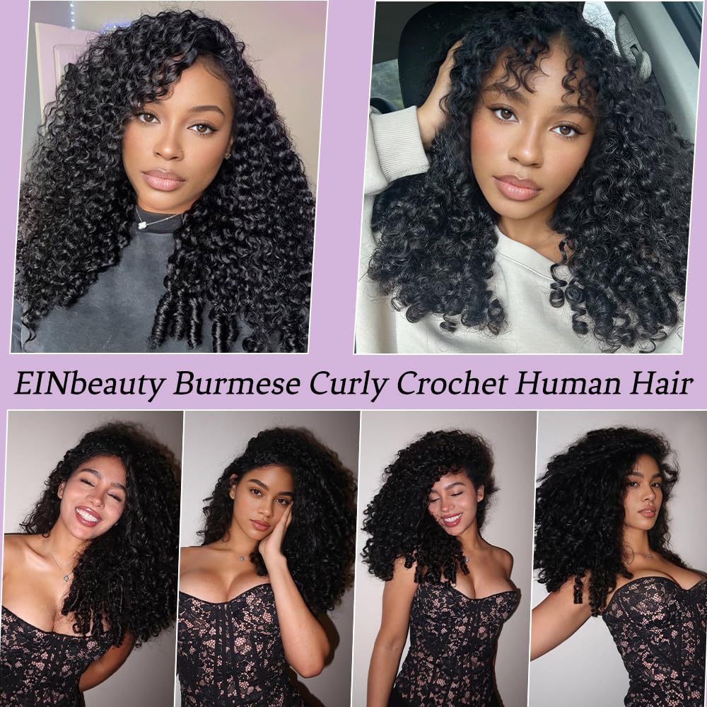 Thumbnail 5 de Human Crochet Hair for Black Women 18 Inch Burmese Curly Bundles – Pre-separated, 200 Strands, 250g