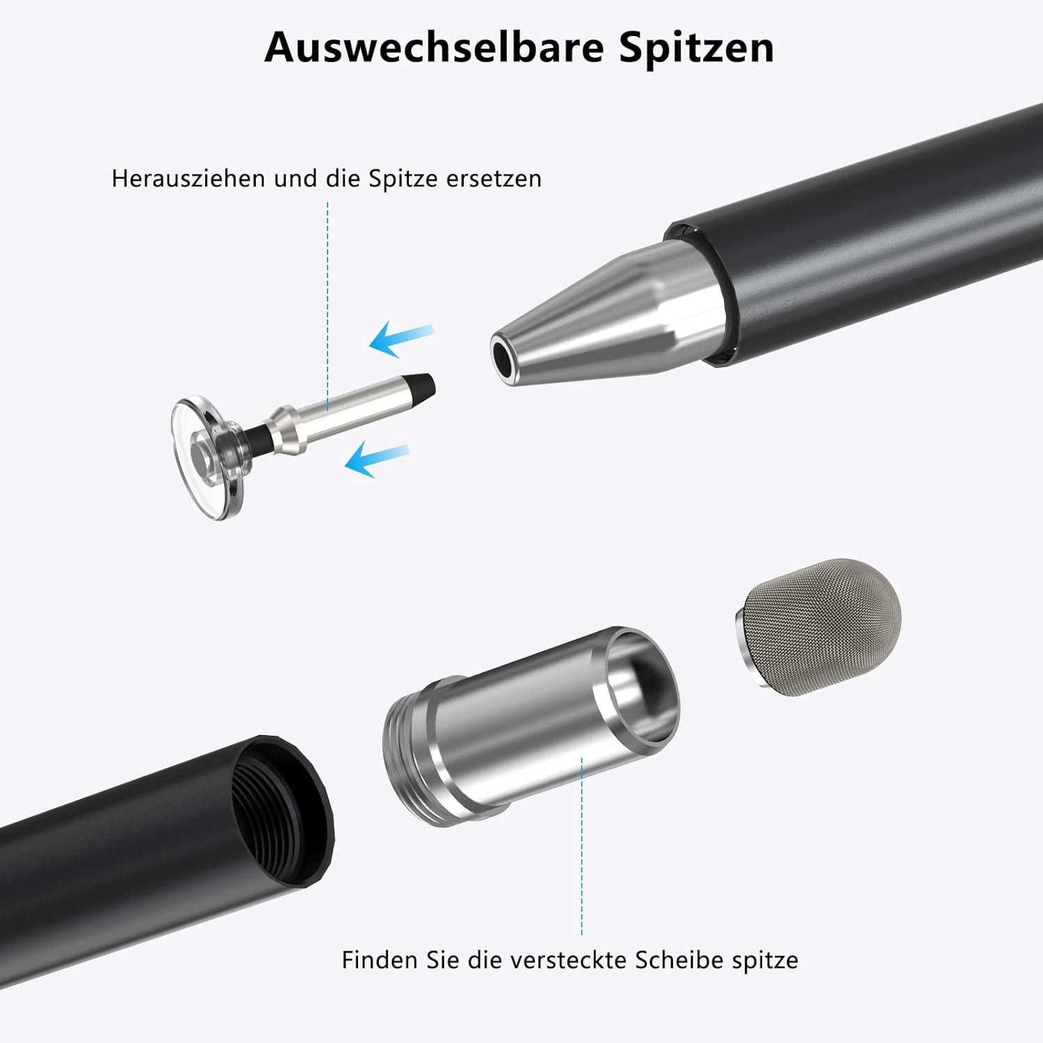 Detalle 2 de SENKUTA 2‑in‑1 Tablet Stift für alle Tablets (Touchscreen) – Schwarz