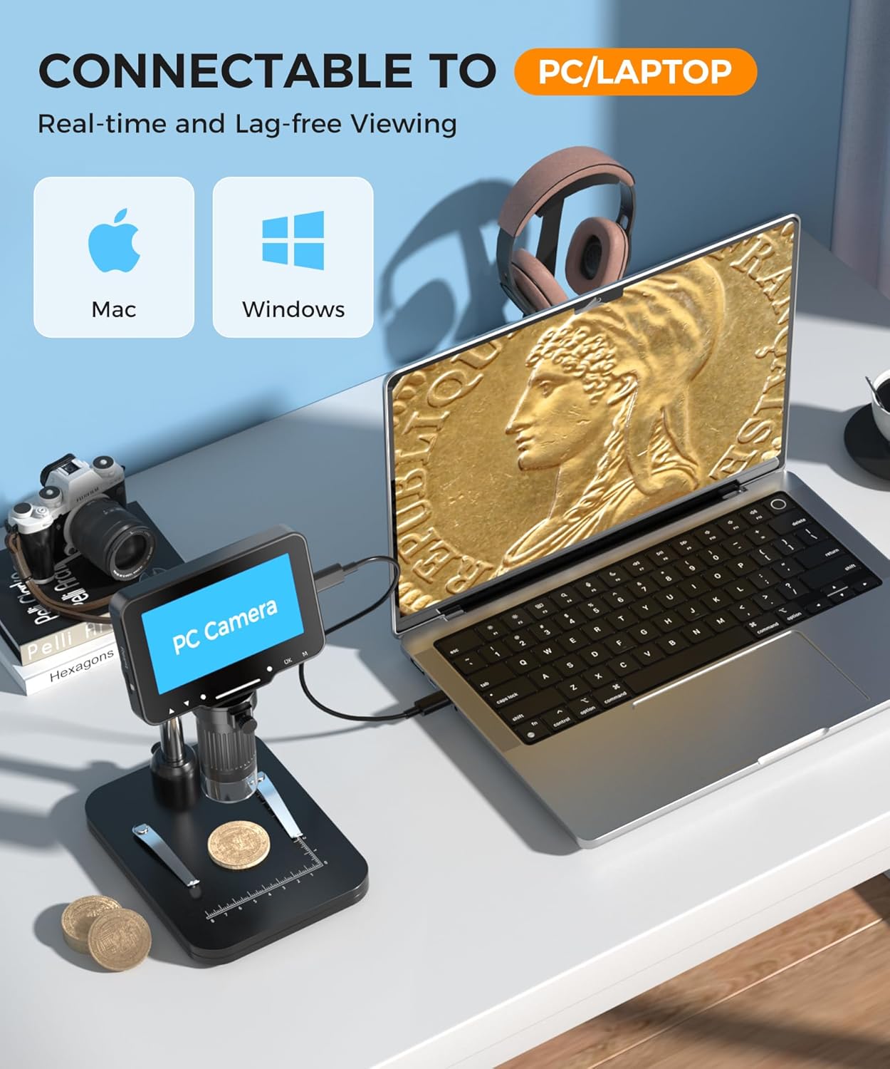 Thumbnail 4 de LCD Digital Microscope 10MP 4.3-inch 1080P 1–1000X 🔬