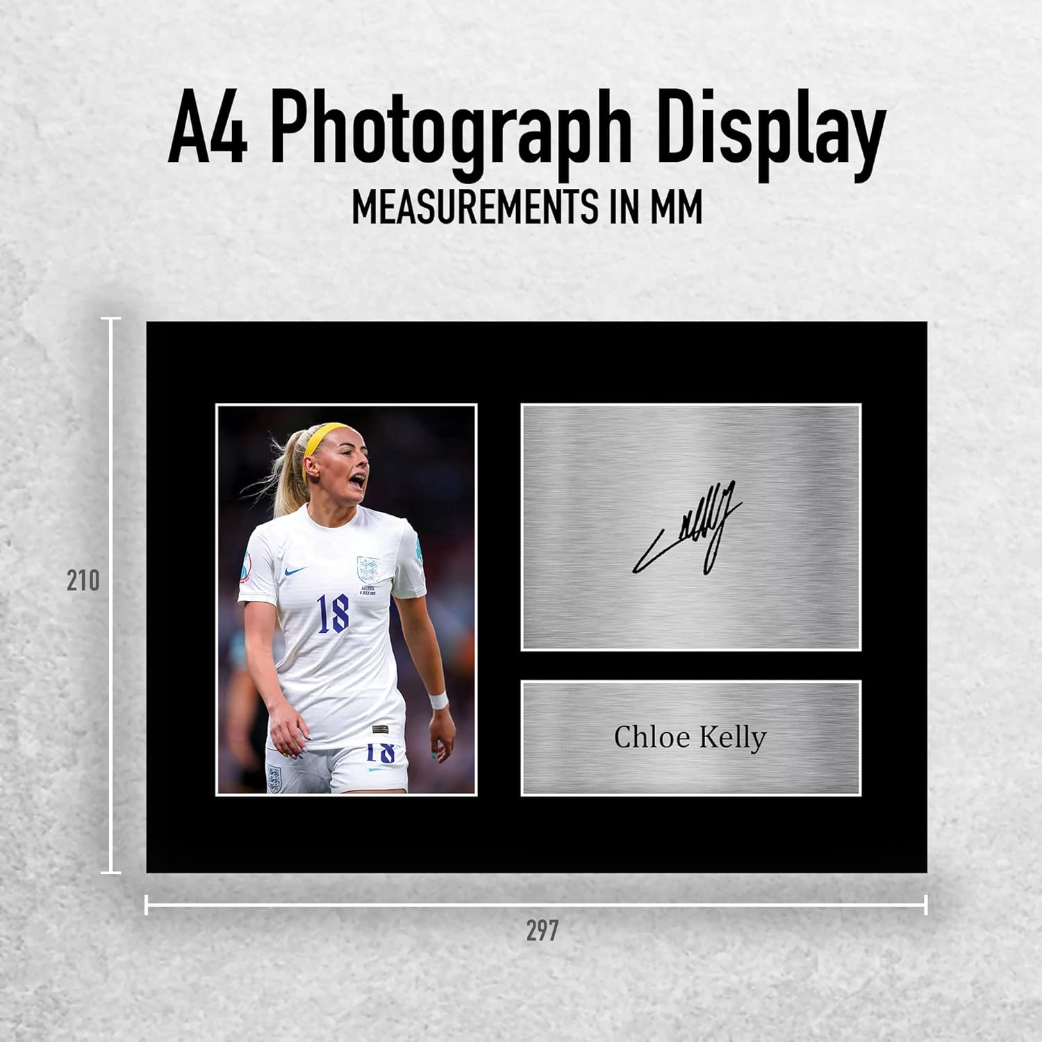 Thumbnail 1 de HWC Trading A4 Chloe Kelly Women’s England signed autograph picture (unframed print on mount) for football fans