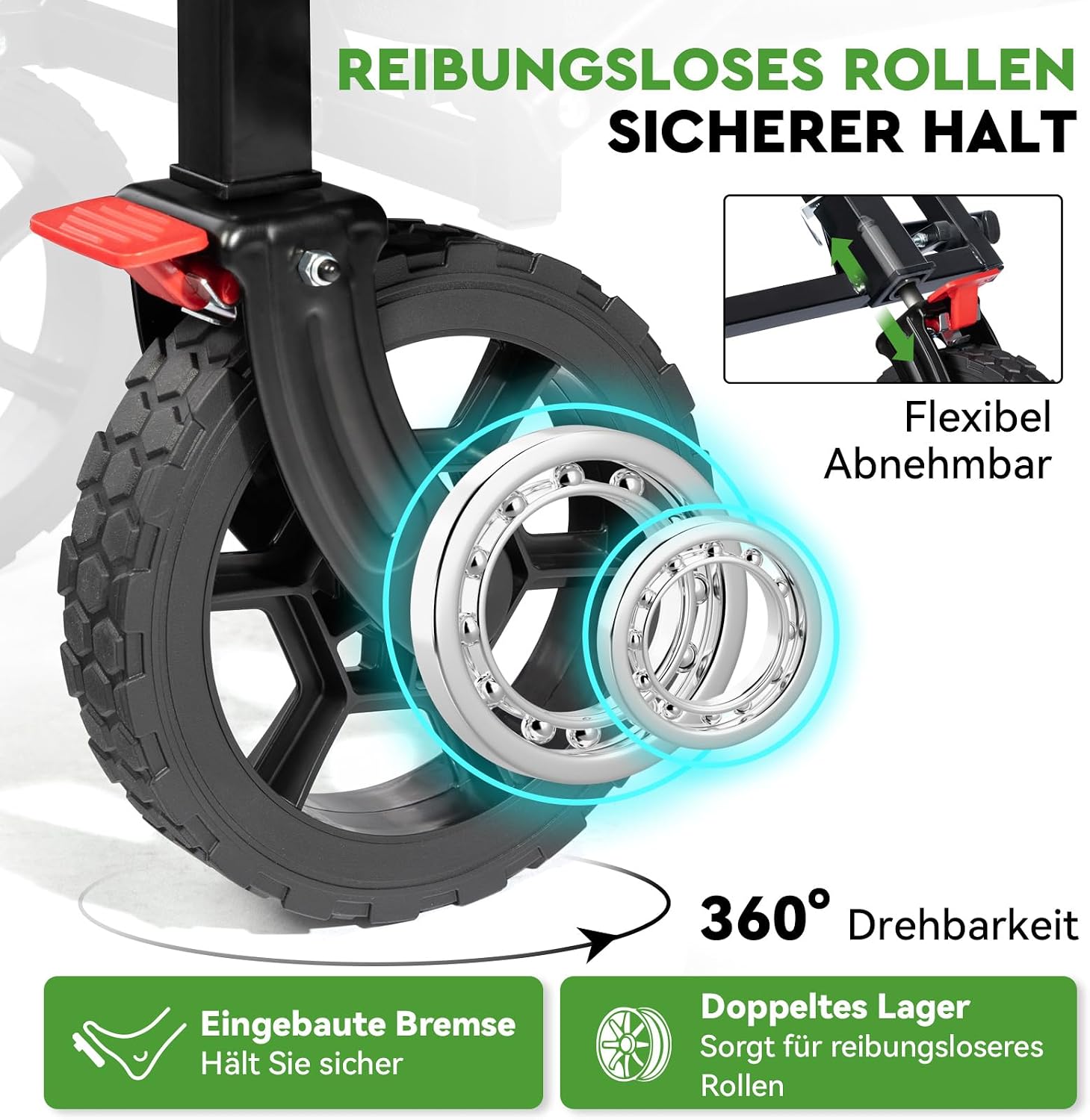 Detalle de HIKENTURE L1195-A1 opvouwbare transportwagen, 140 l en 150 kg draagvermogen