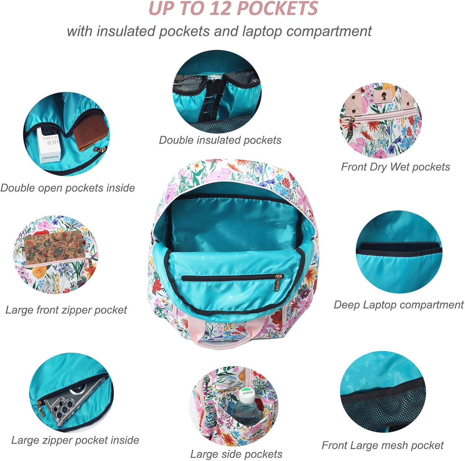 Detalle de ESVAN Diaper Bag Backpack Canvas
