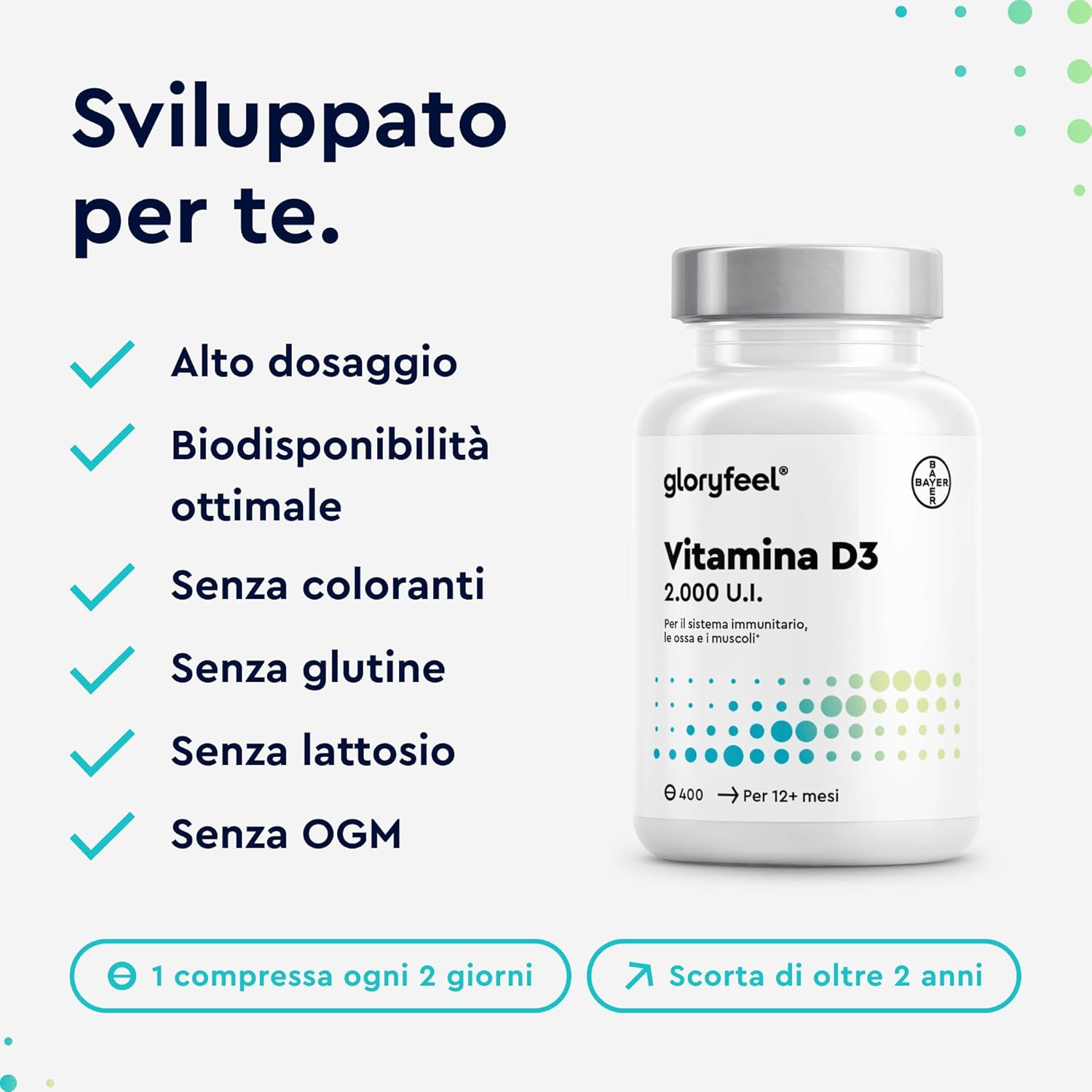 Thumbnail 4 de Vitamina D 2000UI 400 compresse per ossa e immunità