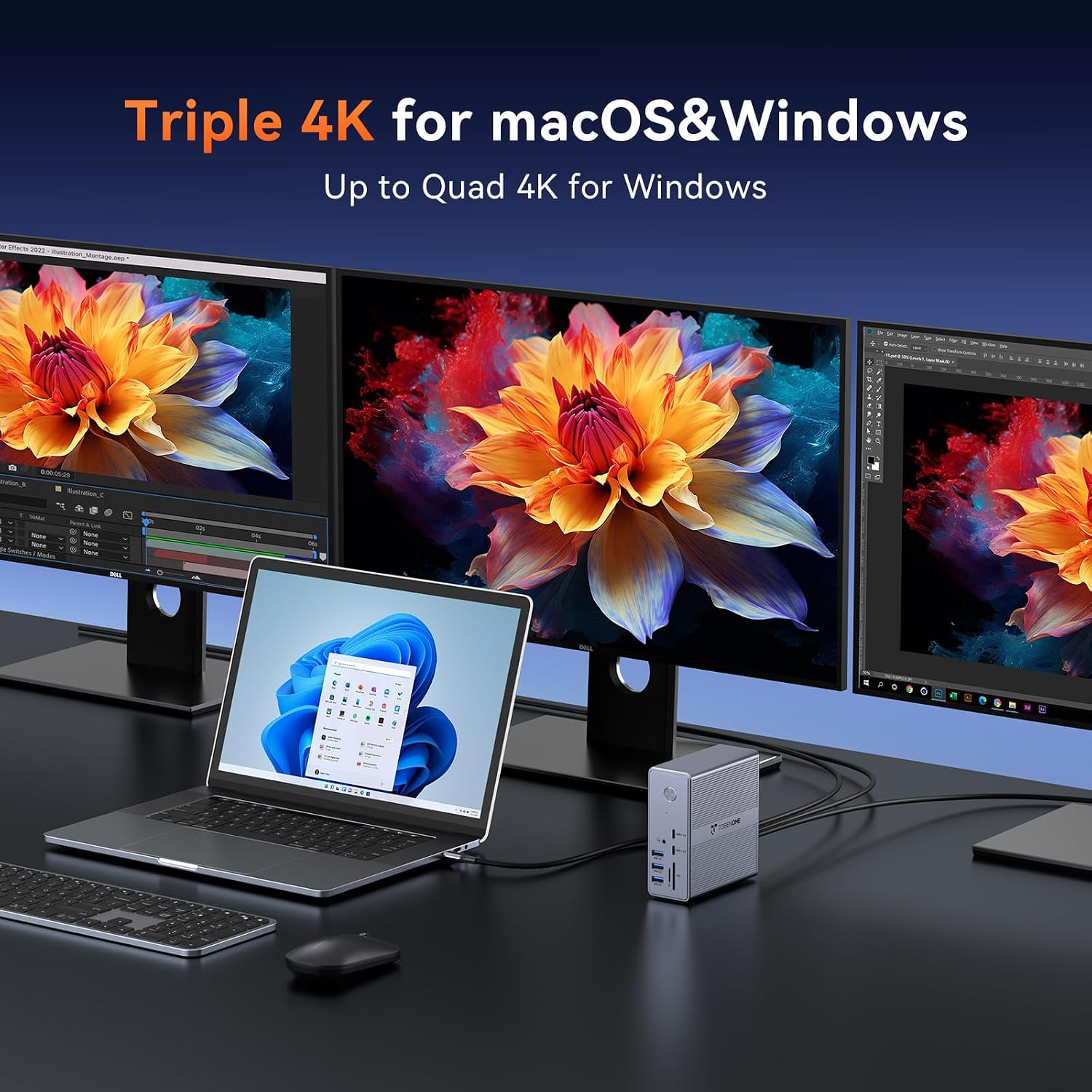 Thumbnail 4 de TobenONE DisplayLink Triple 4K Docking Station 120W
