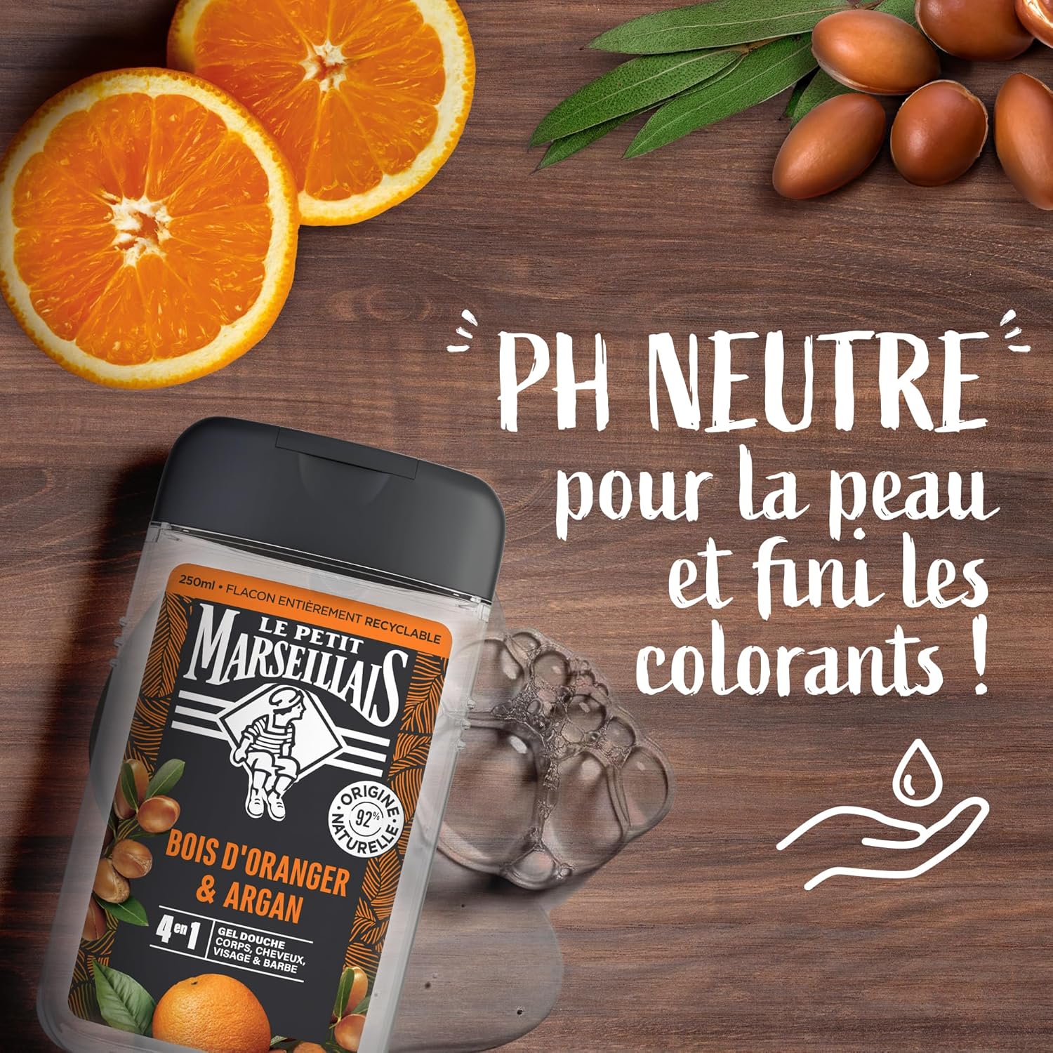 Thumbnail 2 de Le Petit Marseillais Gel douche Bois d'Oranger & Argan – lot 6x250 ml