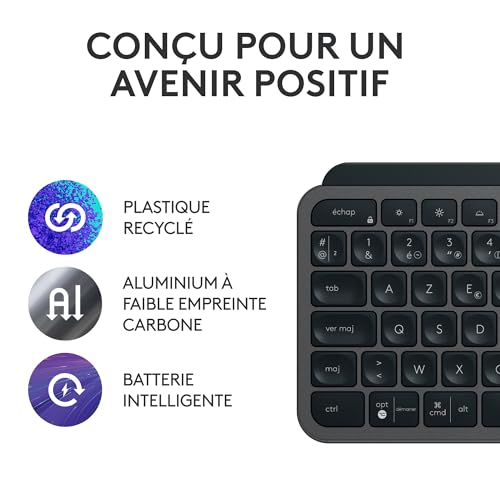 Thumbnail 10 de Logitech MX Keys S Combo : Clavier et Souris Sans Fil avec Repose Poignet