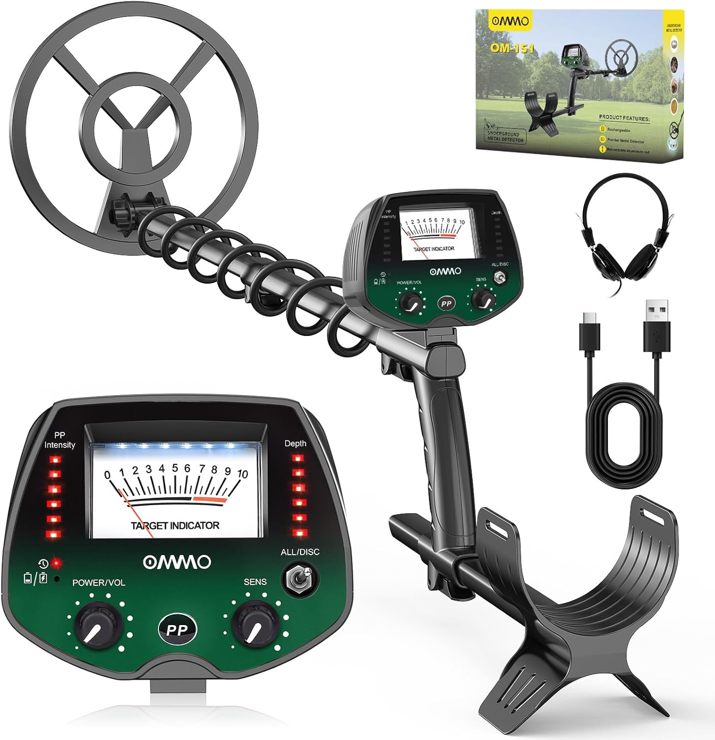 Detalle de OMMO Metal Detector ricaricabile 1800mAh