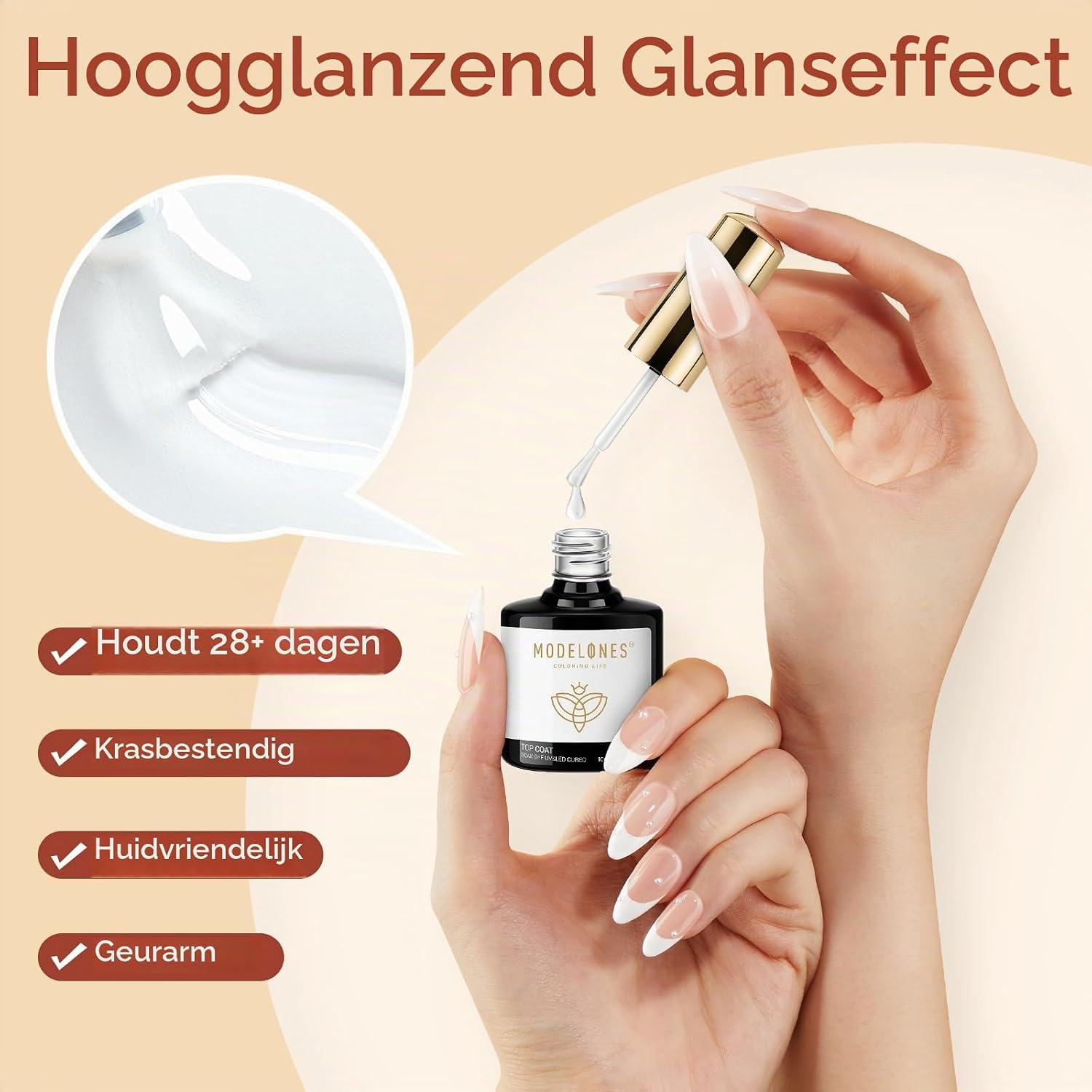Detalle de modelones Base Coat Top Coat UV und Dehydrator für Nägel Set, 3 × 10 ml