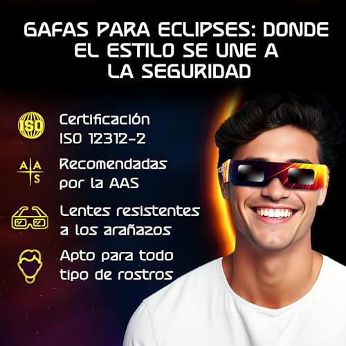 Detalle 2 de Galaxium 25x Gafas Eclipse Solar ISO 12312-2 | Seguridad certificada para observación directa