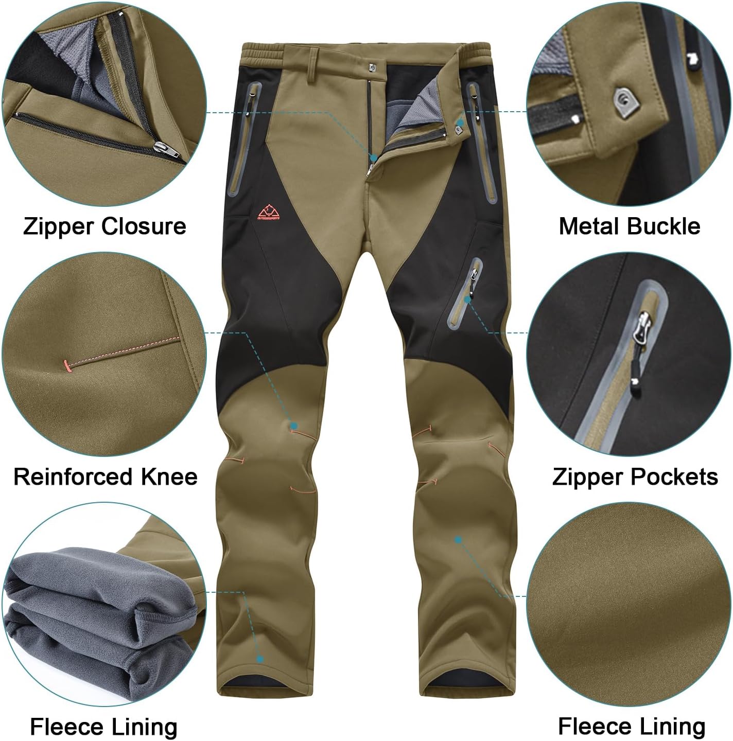 Detalle de donhobo Waterproof Ski Trousers with 2 Pockets