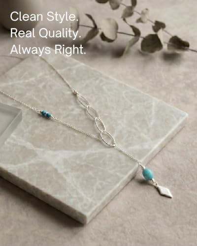 Thumbnail 6 de Annika Bella Silver Turquoise Beaded Y Necklace for Women