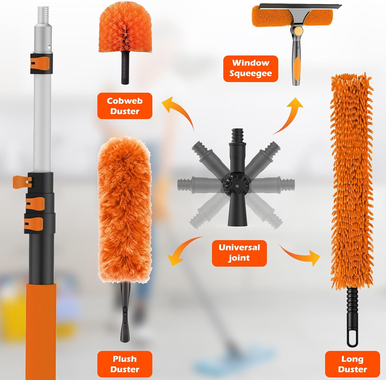 Thumbnail 3 de 16FT Reach High Ceiling Duster Kit with 3-12FT Telescopic Pole