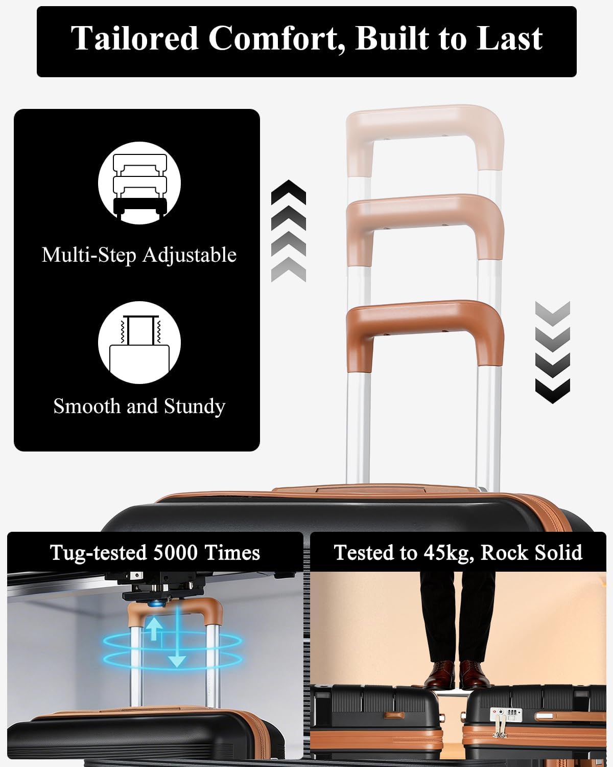 Thumbnail 3 de British Traveller 24" Medium Lightweight Polypropylene Suitcase with 4 Wheels and TSA Lock