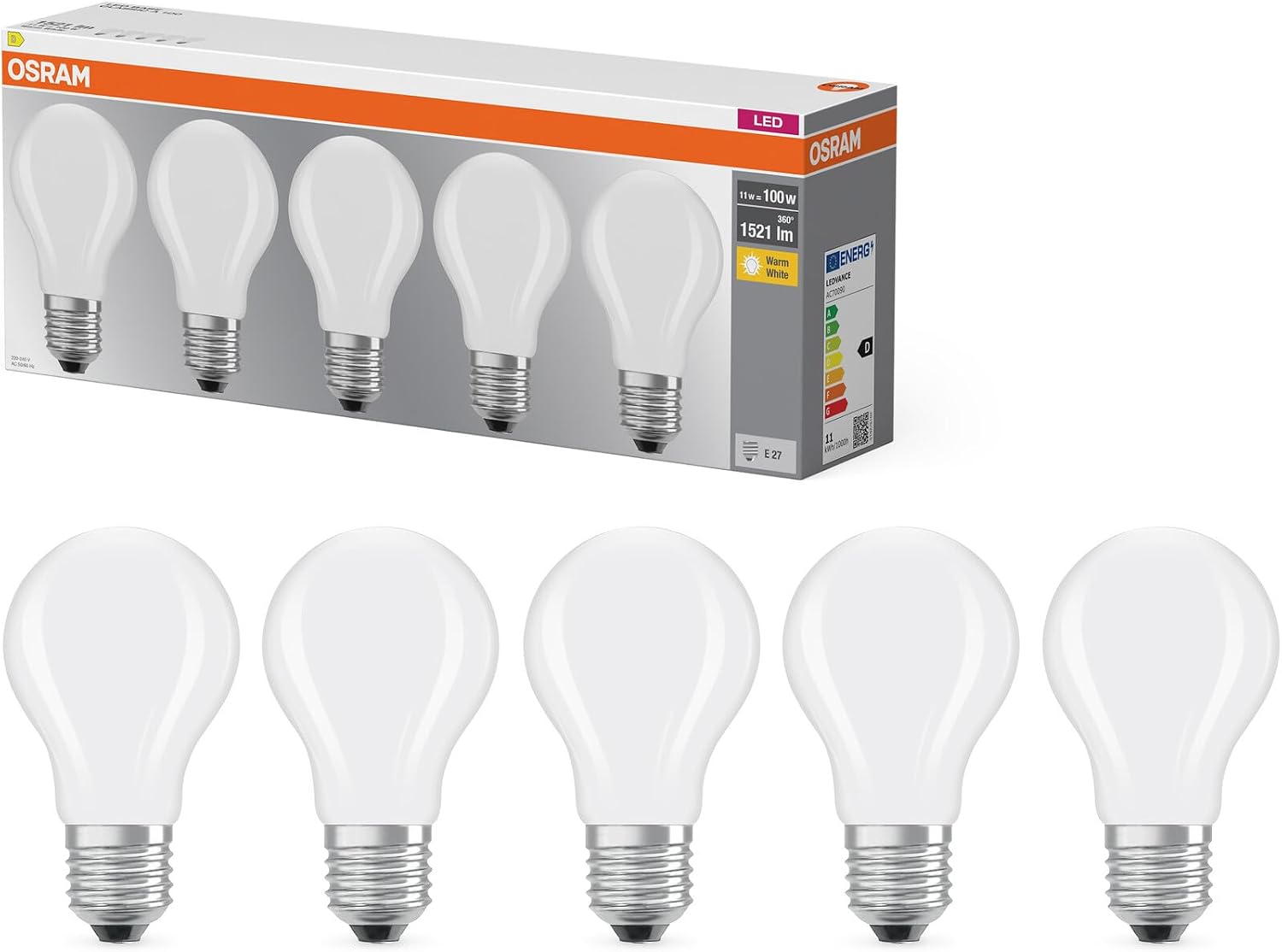 Detalle 2 de Osram LED-Lampe Filament A60 – 7W, E27, 806 lm, 2700K warmweiß, stoßfest