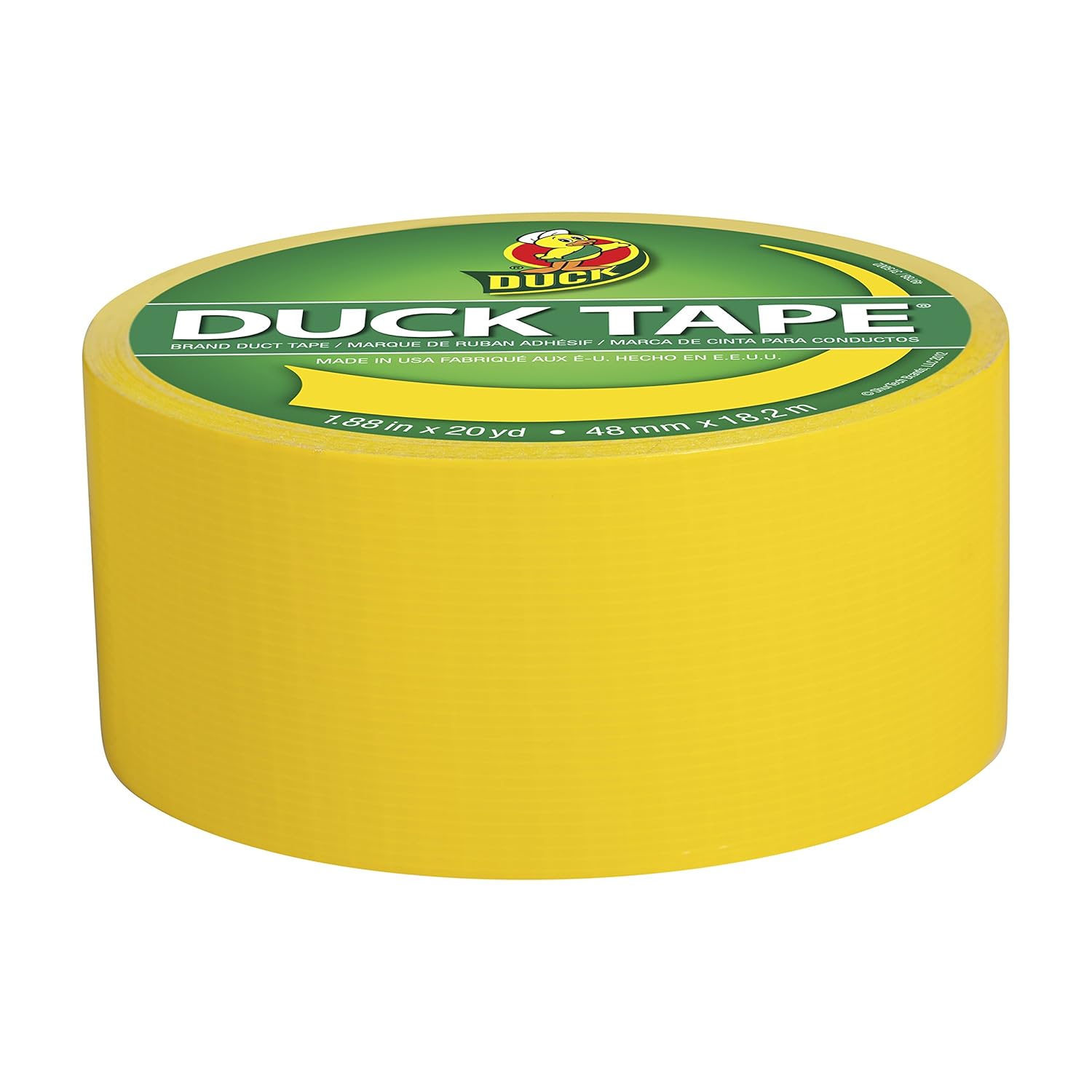 Thumbnail 1 de Duck Tape Solid Colours Yellow roll for repair, craft and personalising (48mm x 18.2m)