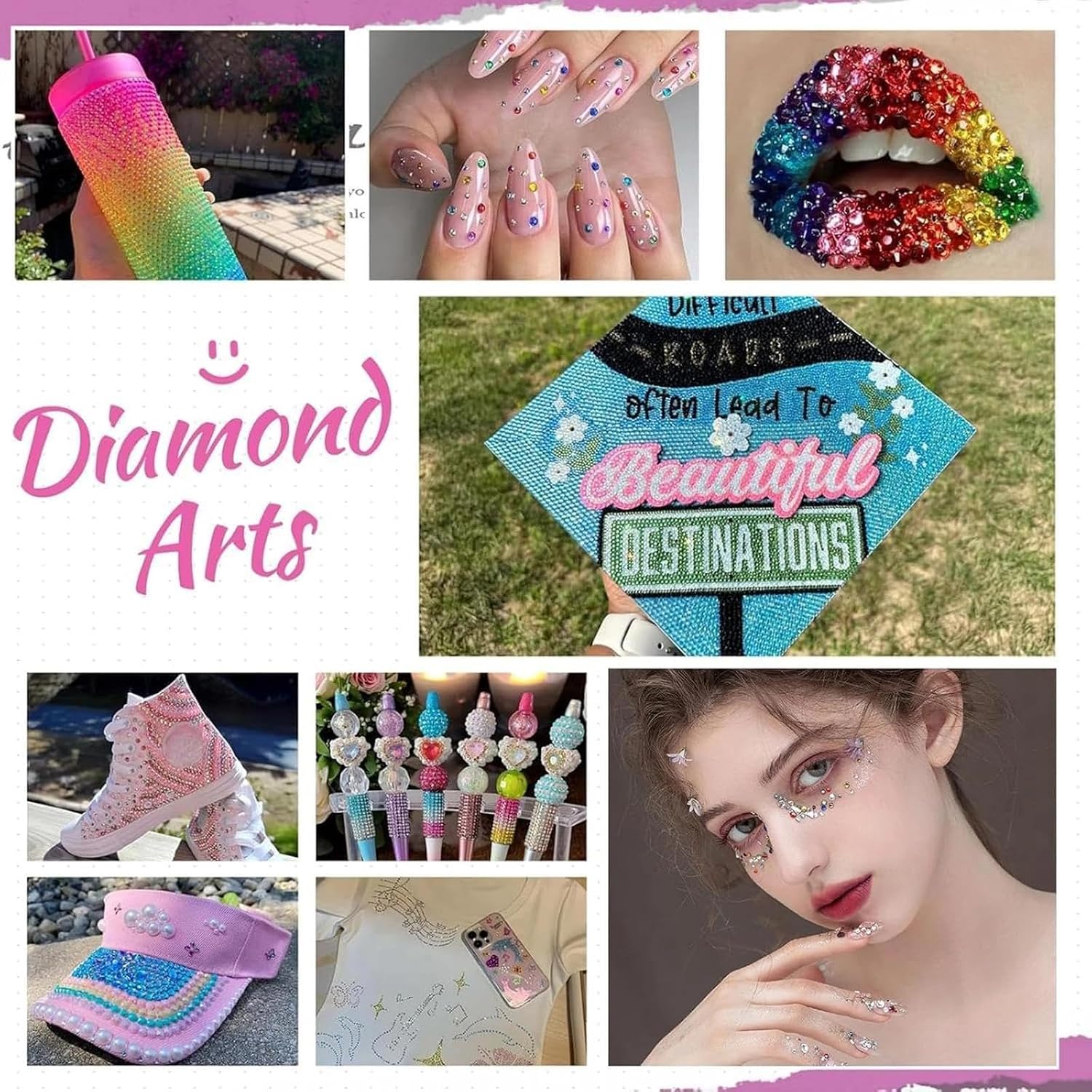 Detalle de WeeMix Nail Art Rhinestones Kit: 40 Colours, 3mm Flat-Back Crystals with Picker & Tweezer (36,000pcs)