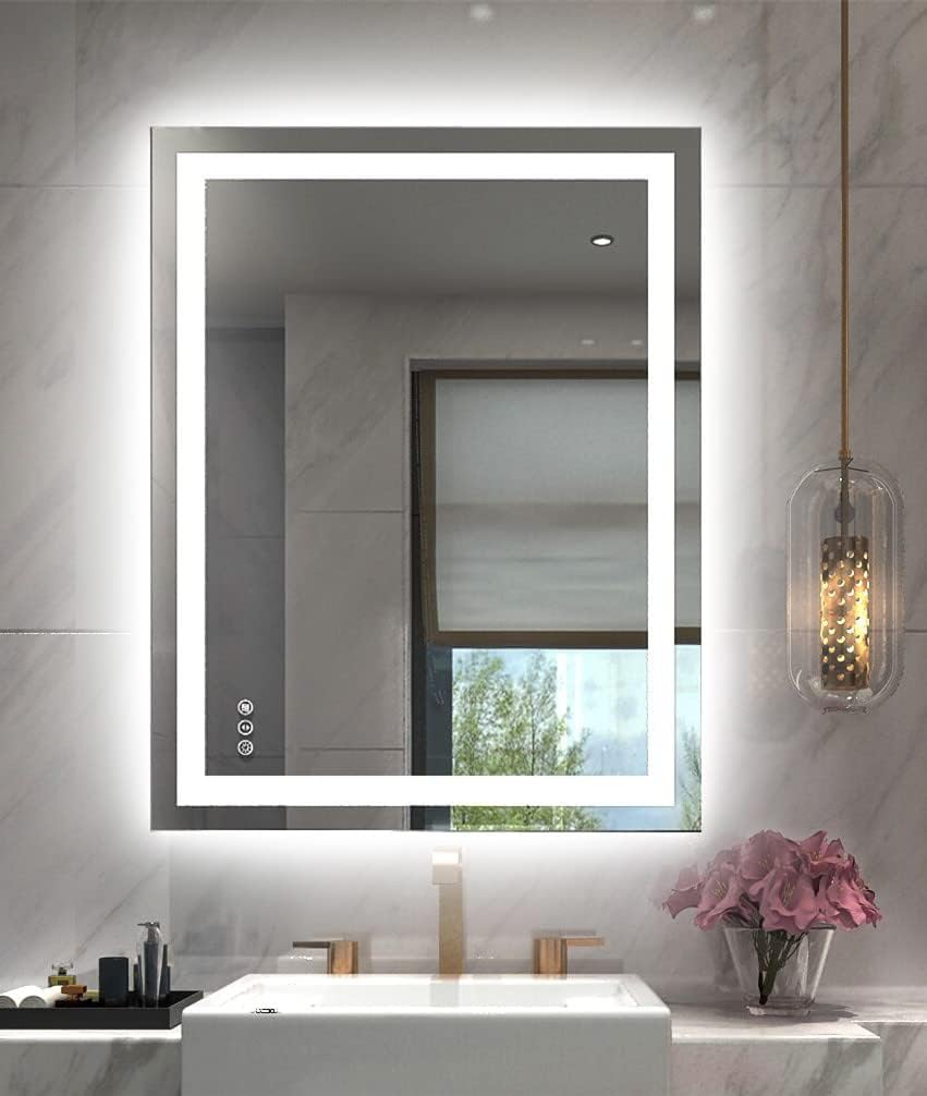 Detalle de Amorho LED Bathroom Mirror 24" x 36" dimmable mirror 🪞
