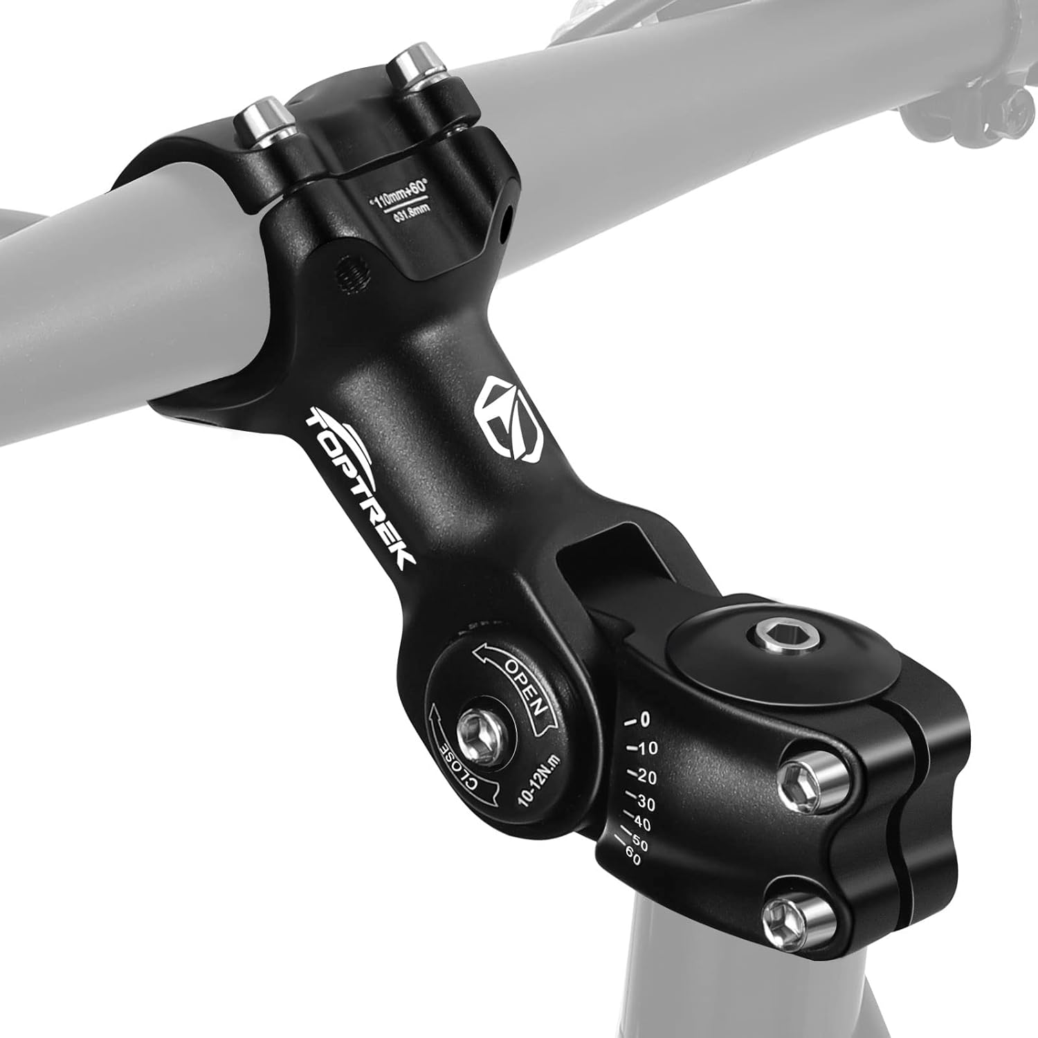 Detalle 2 de toptrek Fahrradlenker Vorbau – 31,8 mm Clamp, 90 mm, Aluminium, verstellbar