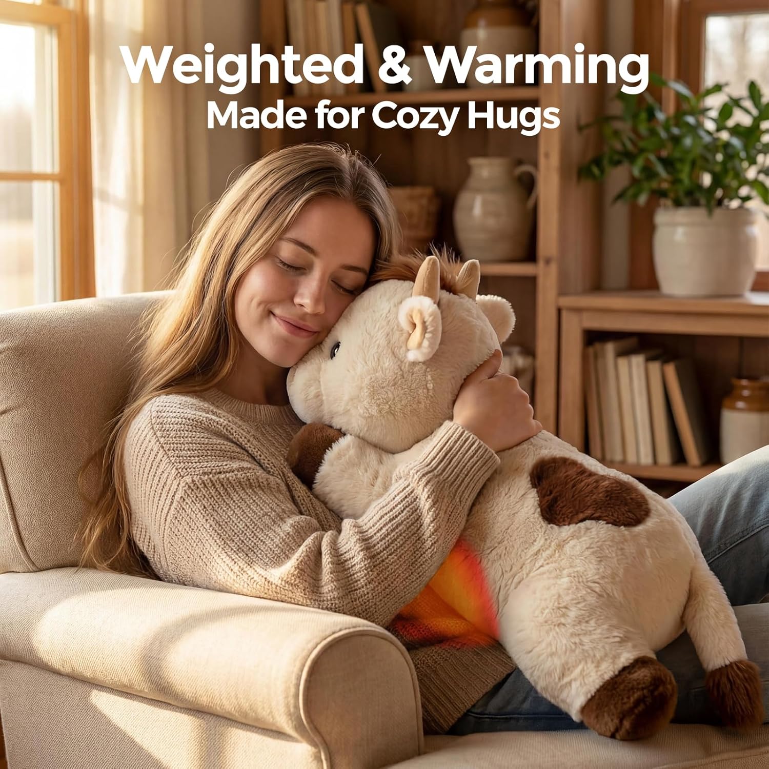 Thumbnail 1 de Mewaii 23-Inch Weighted Cow Plush