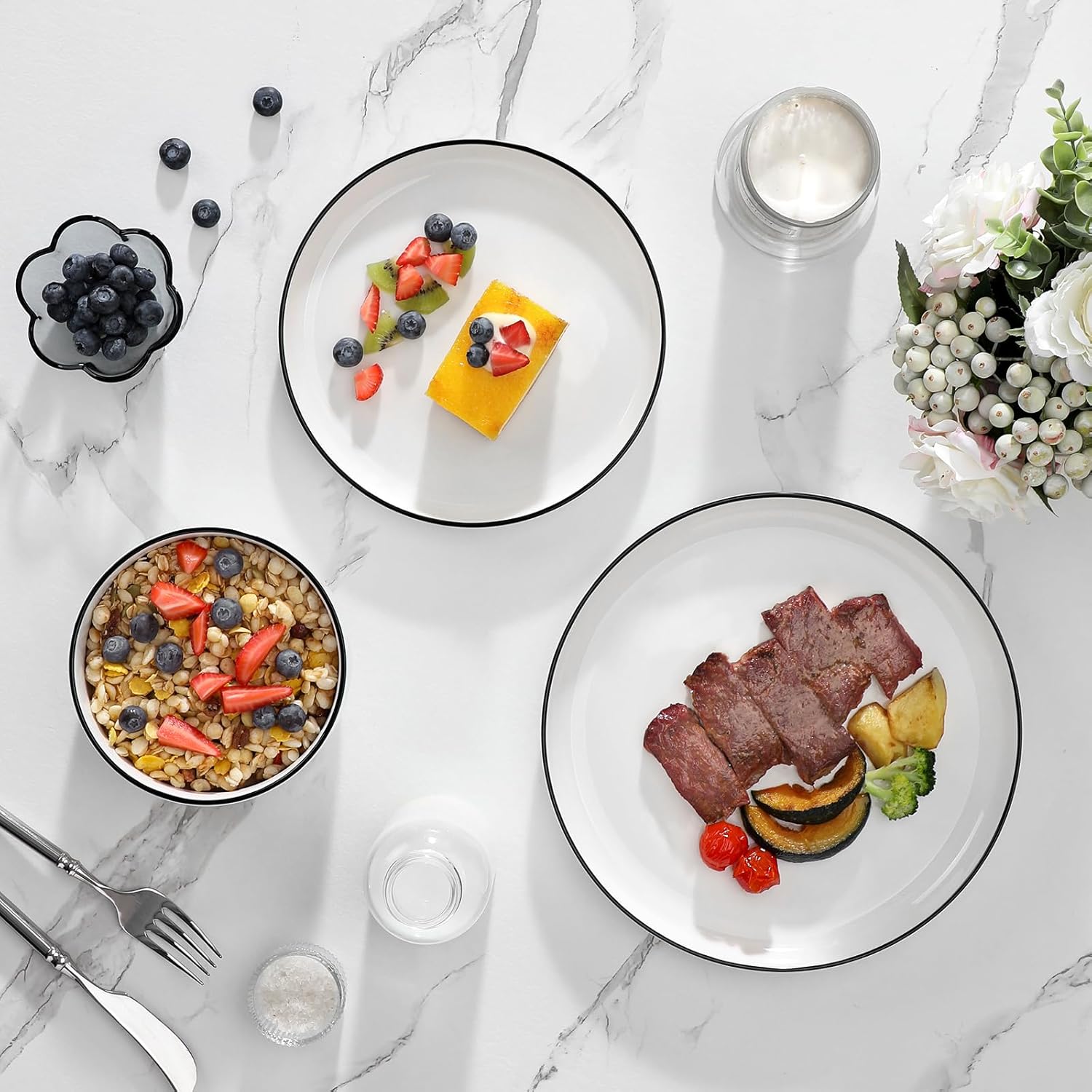 Thumbnail 5 de MALACASA LUNA Dinnerware 12 Pieces 🍽