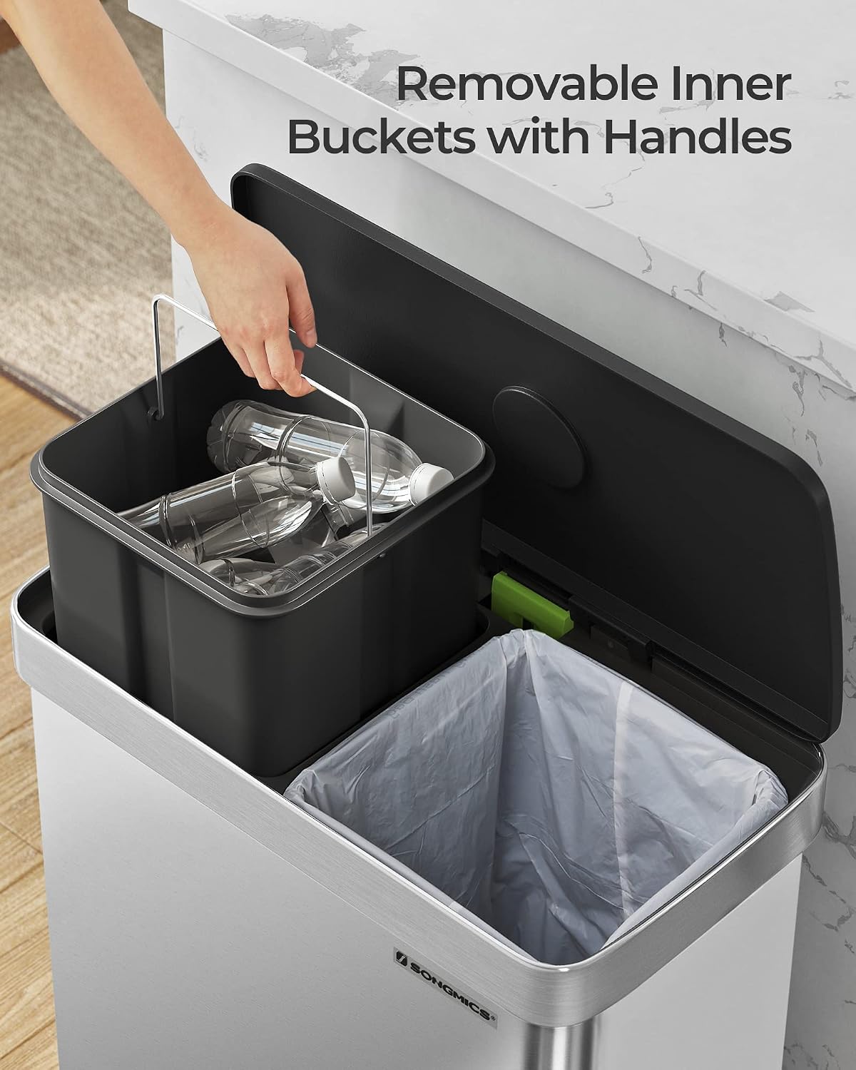 Thumbnail 2 de SONGMICS LTB202E01 2 x 30L kitchen bin