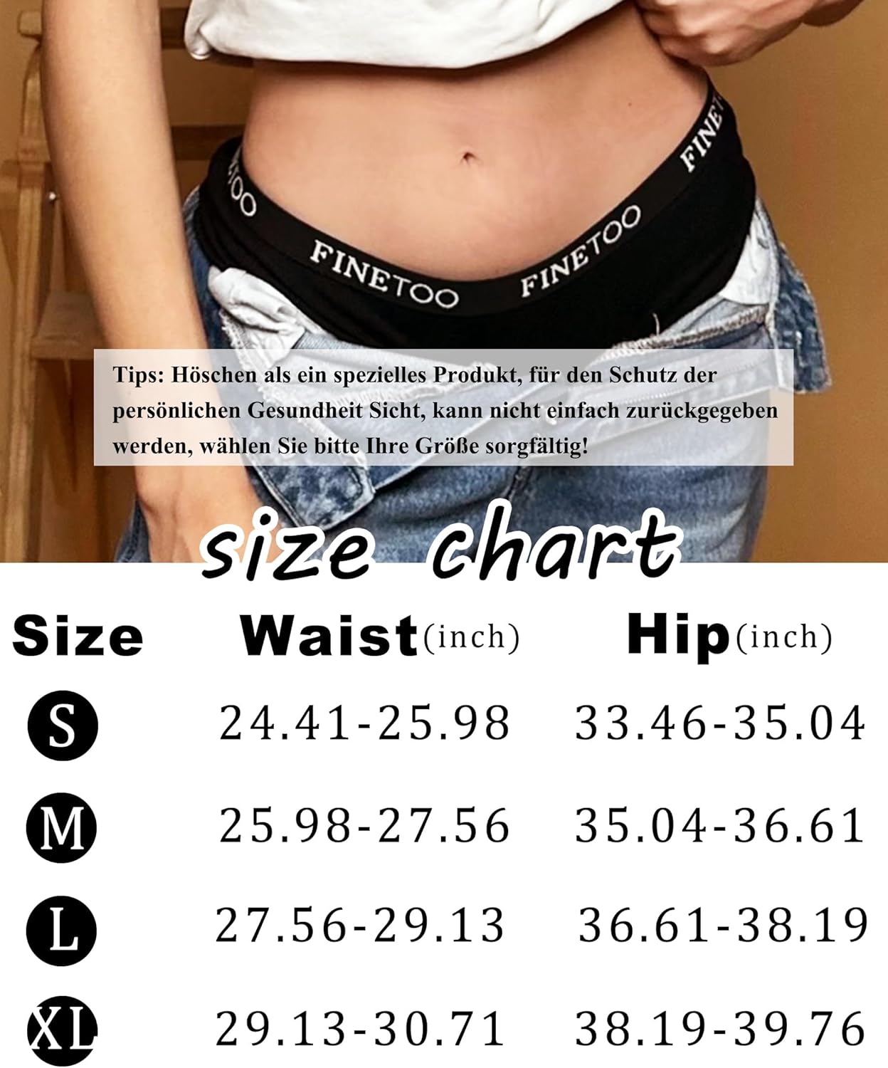 Thumbnail 5 de FINETOO 5er-Pack Boxershorts für Damen aus Baumwolle (Slip/Unterhosen, atmungsaktiv, weicher Bund)