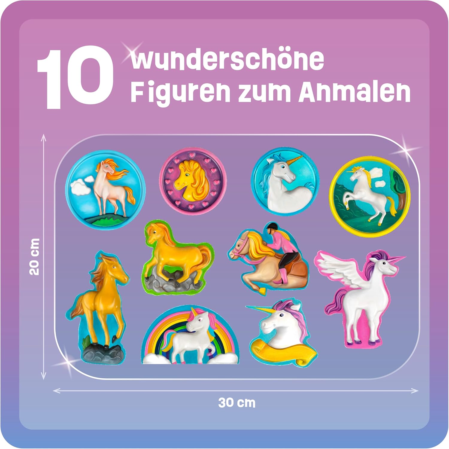 Thumbnail 1 de Smowo Pferde und Einhörner selber gießen und anmalen – Bastelset mit 10 Gipsfiguren für Kinder