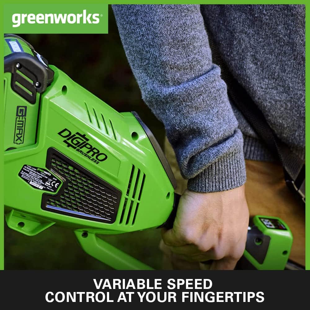 Thumbnail 3 de Greenworks 40V Cordless Brushcutter Grass Strimmer (GD40BCK2X) – adjustable height, 40cm cut, bump feed