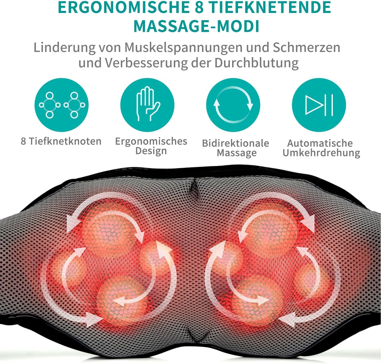 Detalle 2 de Nekteck Shiatsu 3D Massagekissen 💆