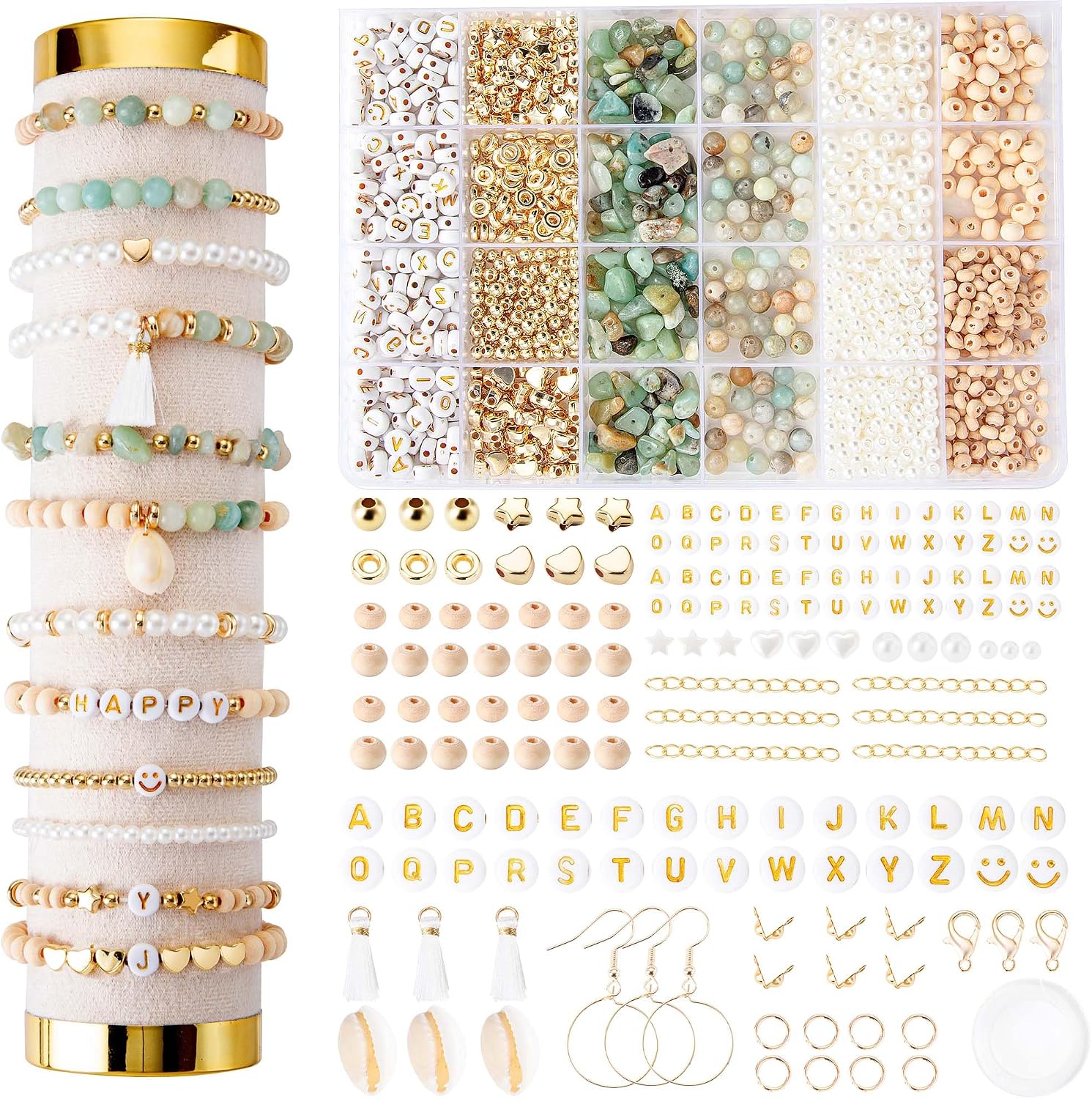 Detalle de Leuyuee Amazonit Perlen - DIY Schmuckset 335 Stück