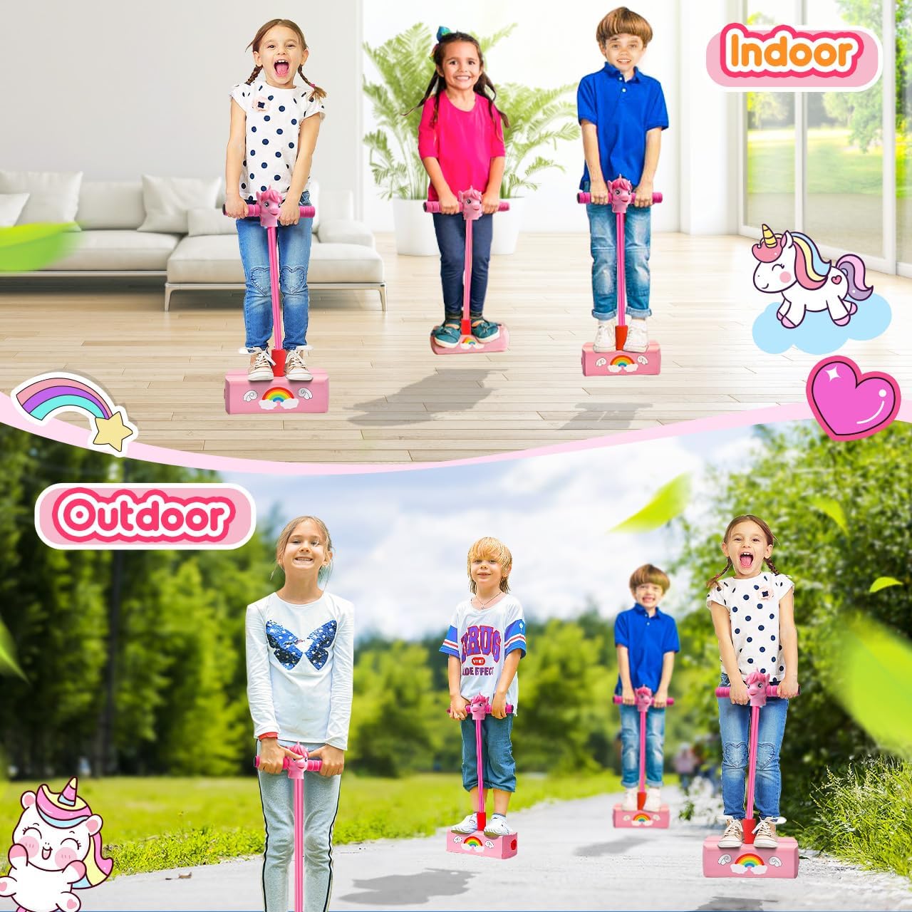 Thumbnail 5 de Toyzey Unicorn Foam Pogo Jumper for Kids Aged 3–12