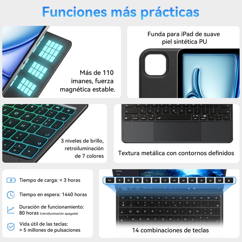 Detalle 2 de Funda con Teclado Mágico para iPad Pro 11 / iPad Air 11 – VanWin