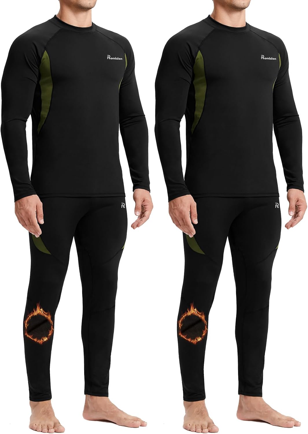 romision 2 Pack Thermal Underwear Base Layer Set